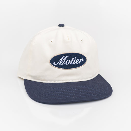 The Old School Shop Snapback (Cream/Navy)