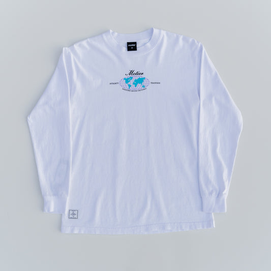 Honoured Around the World L/S Luxe Tee (White) - Motier Lafayette 