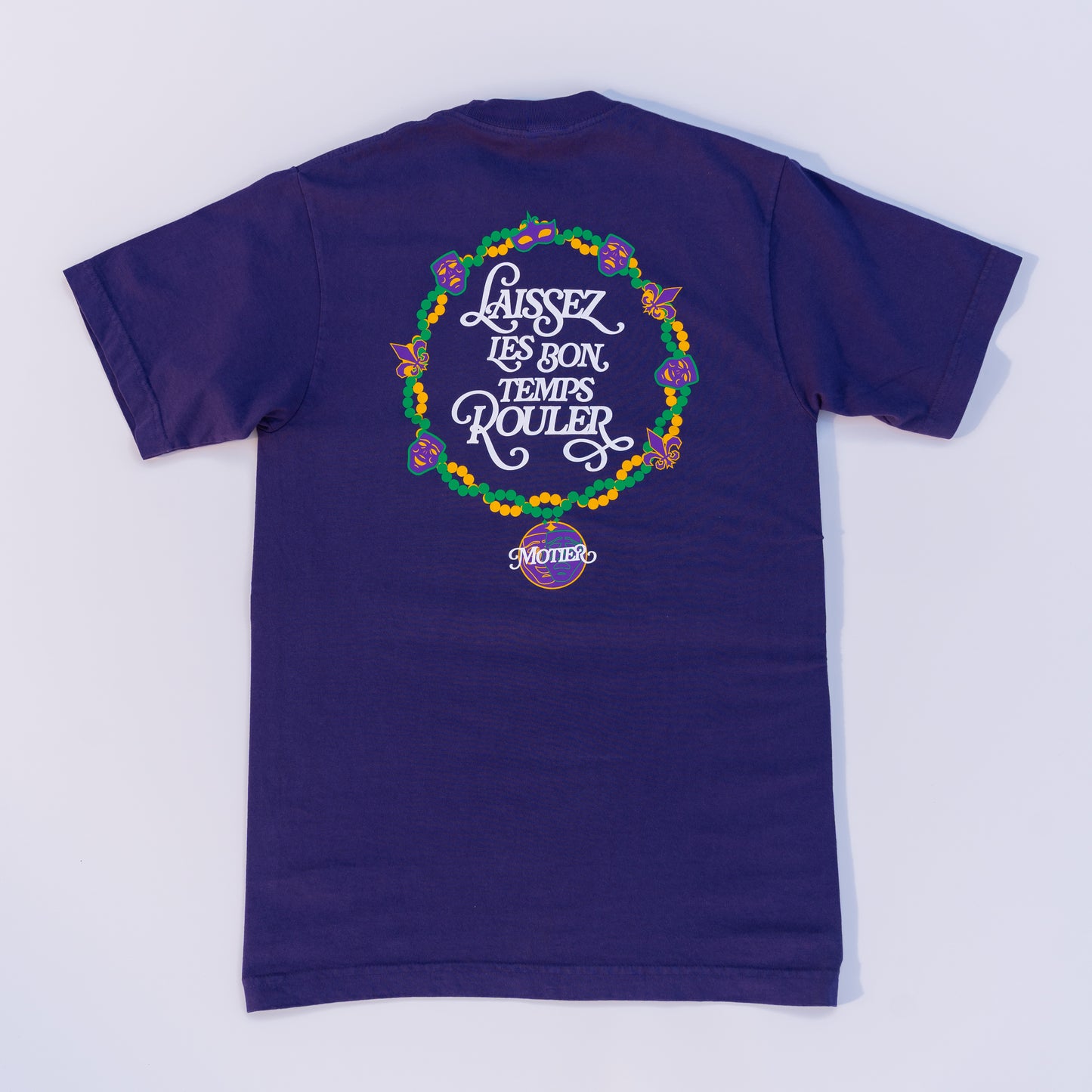 The Krewe De Motier 2025 Luxe Tee (Purple) - Motier Lafayette 