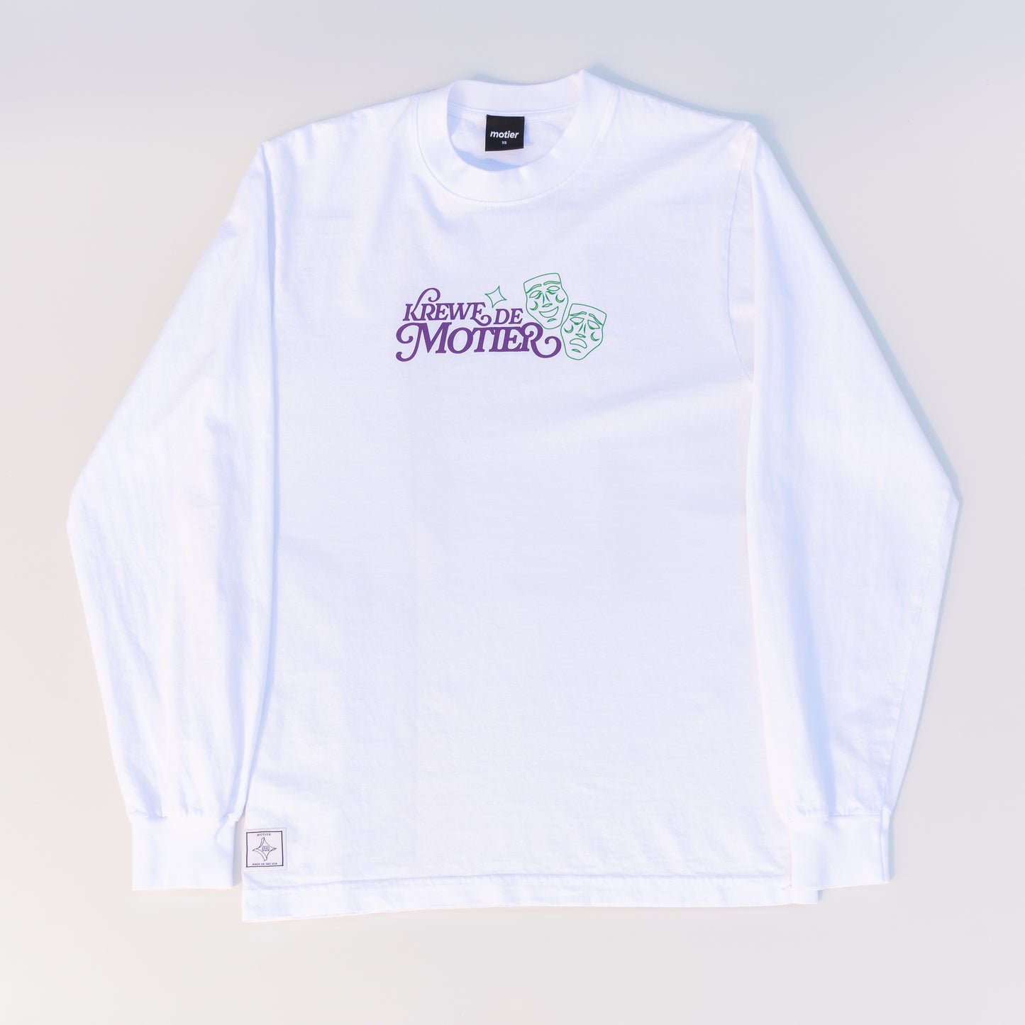 The Krewe De Motier 2025 L/S Luxe Tee (White) - Motier Lafayette 