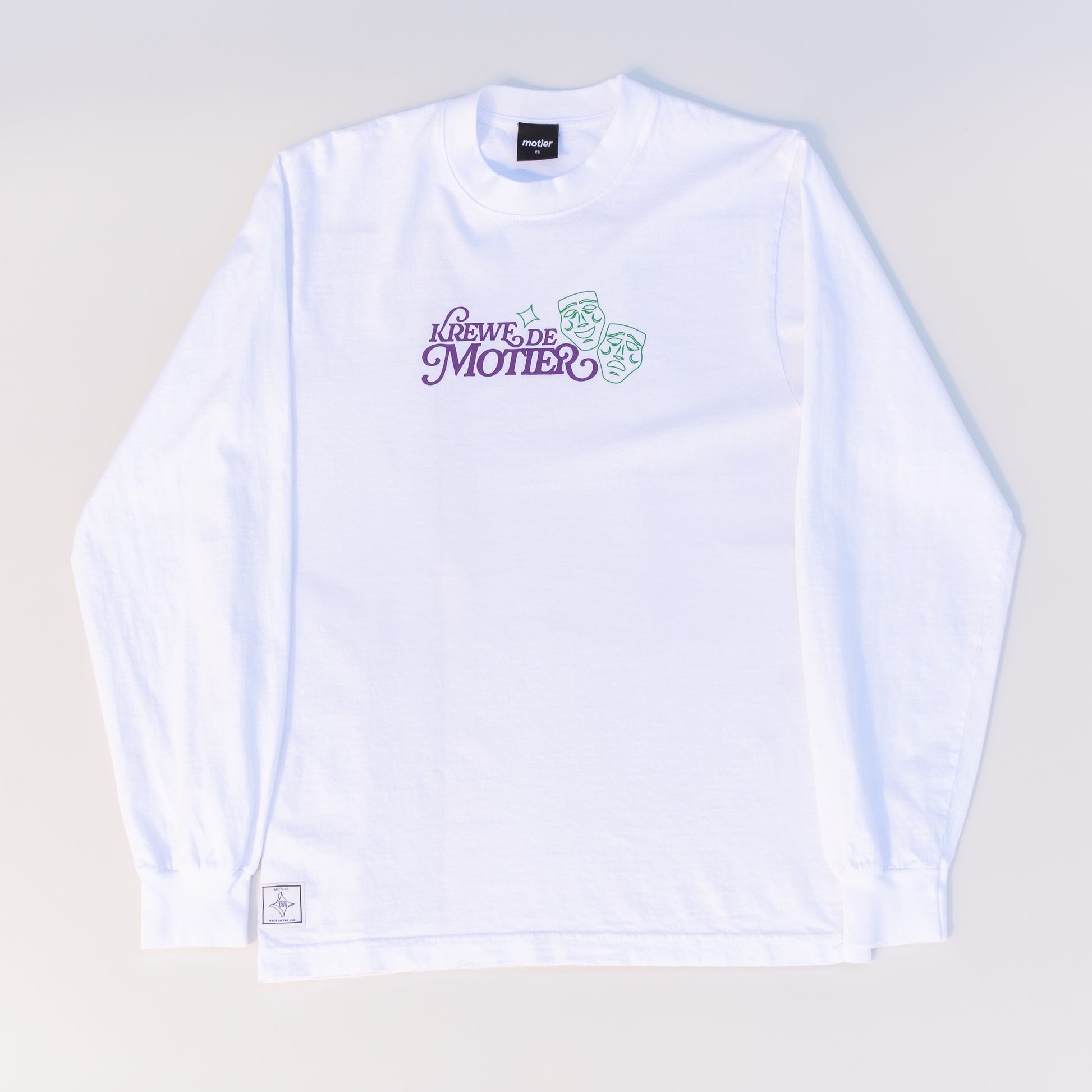 The Krewe De Motier 2025 L/S Luxe Tee (White) - Motier Lafayette 