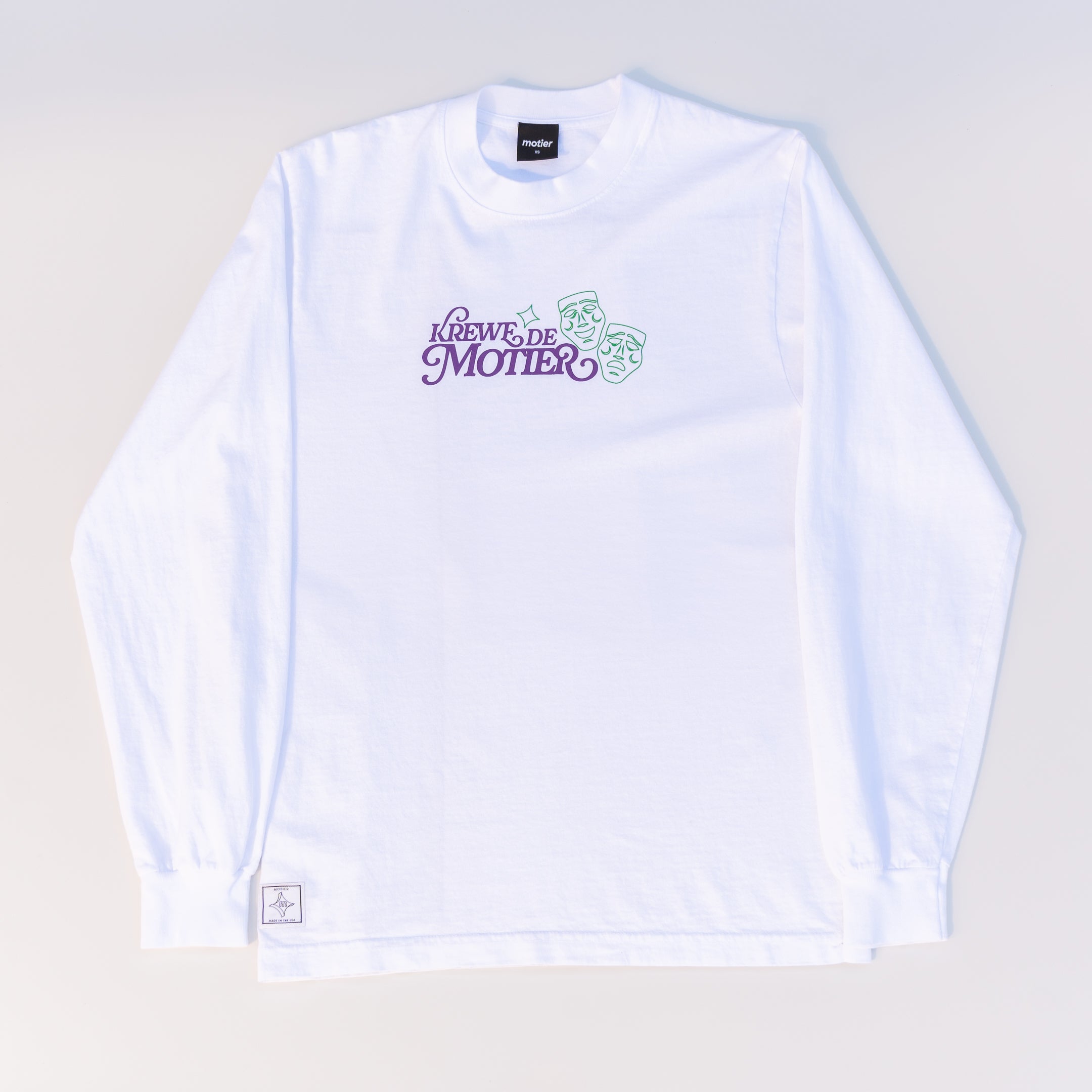 The Krewe De Motier 2025 L/S Luxe Tee (White) - Motier Lafayette 