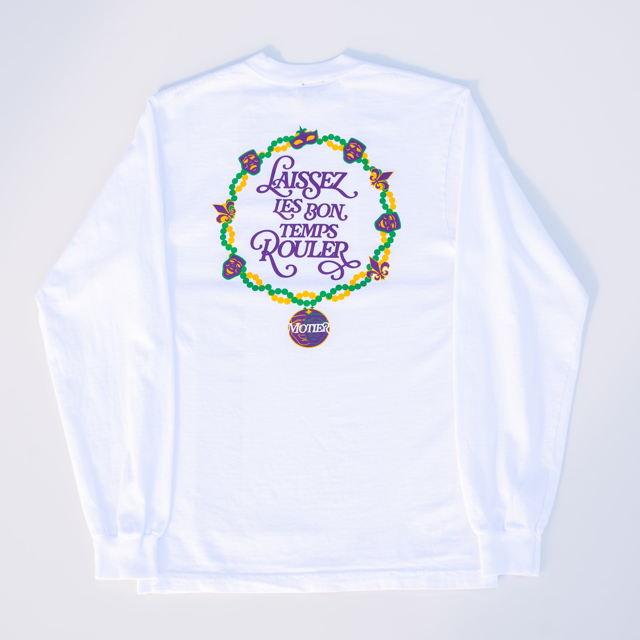 The Krewe De Motier 2025 L/S Luxe Tee (White) - Motier Lafayette 