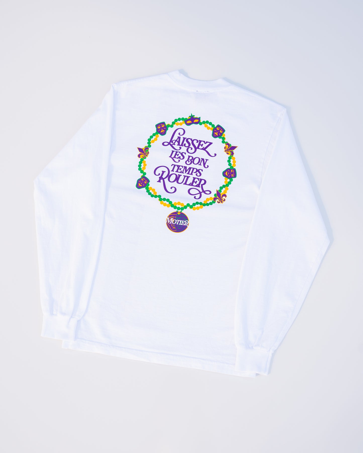 The Krewe De Motier 2025 L/S Luxe Tee (White) - Motier Lafayette 