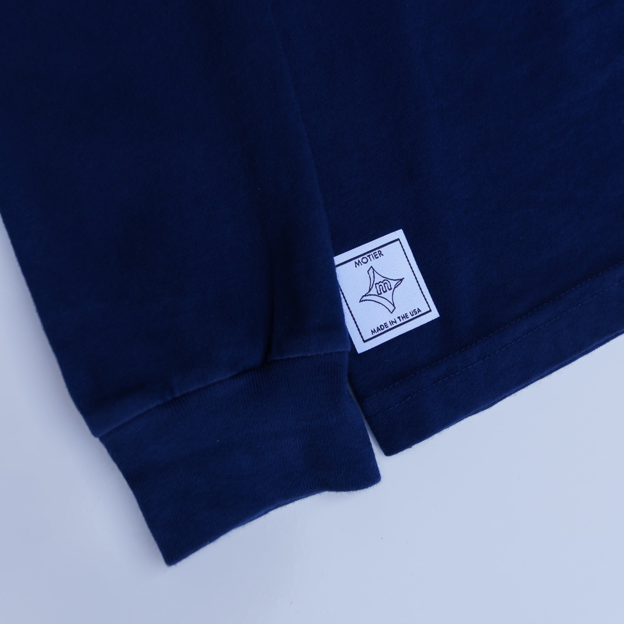 The 3-Star Embroidered L/S Luxe Tee (Navy)
