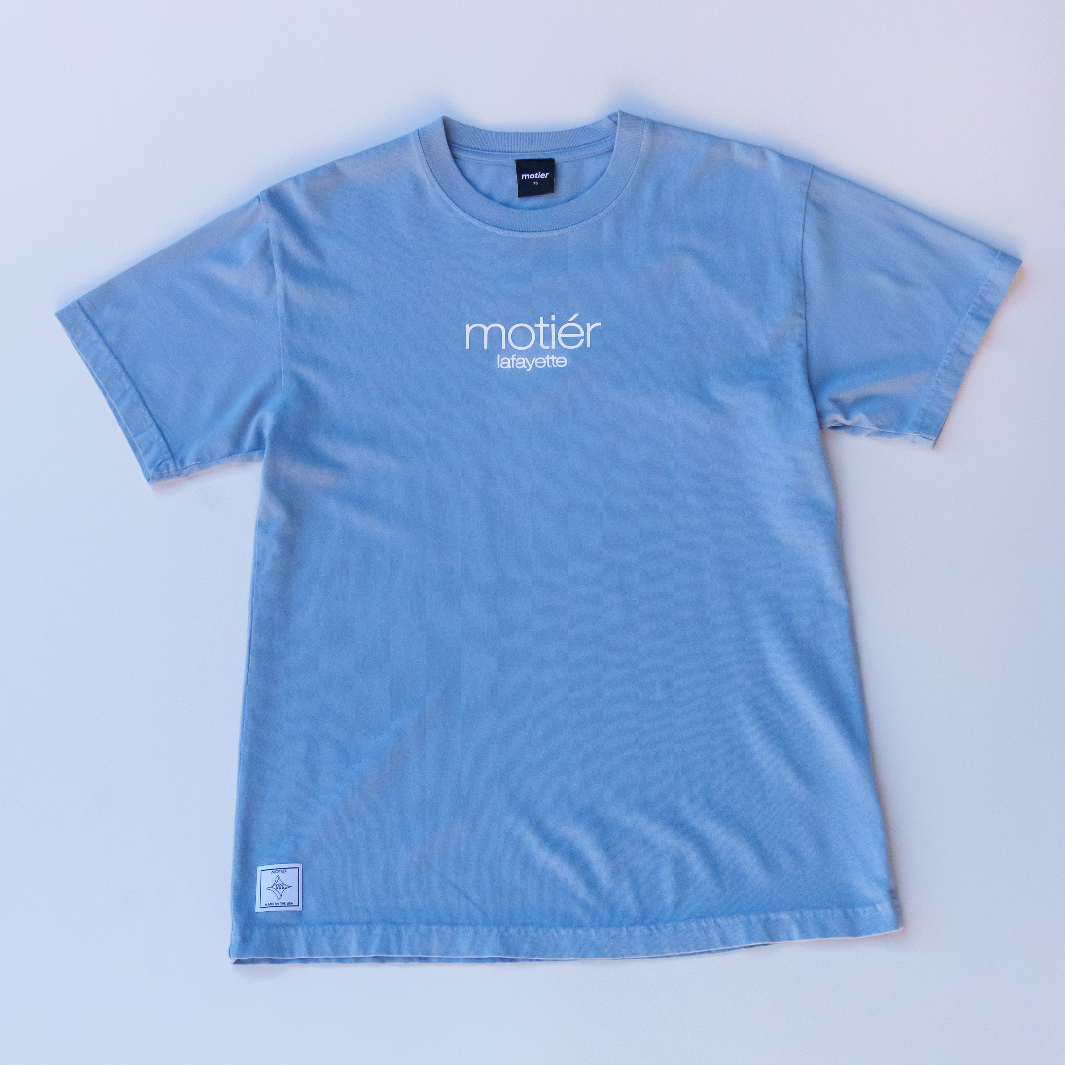 The Classic Logo Luxe Tee (Faded Denim)