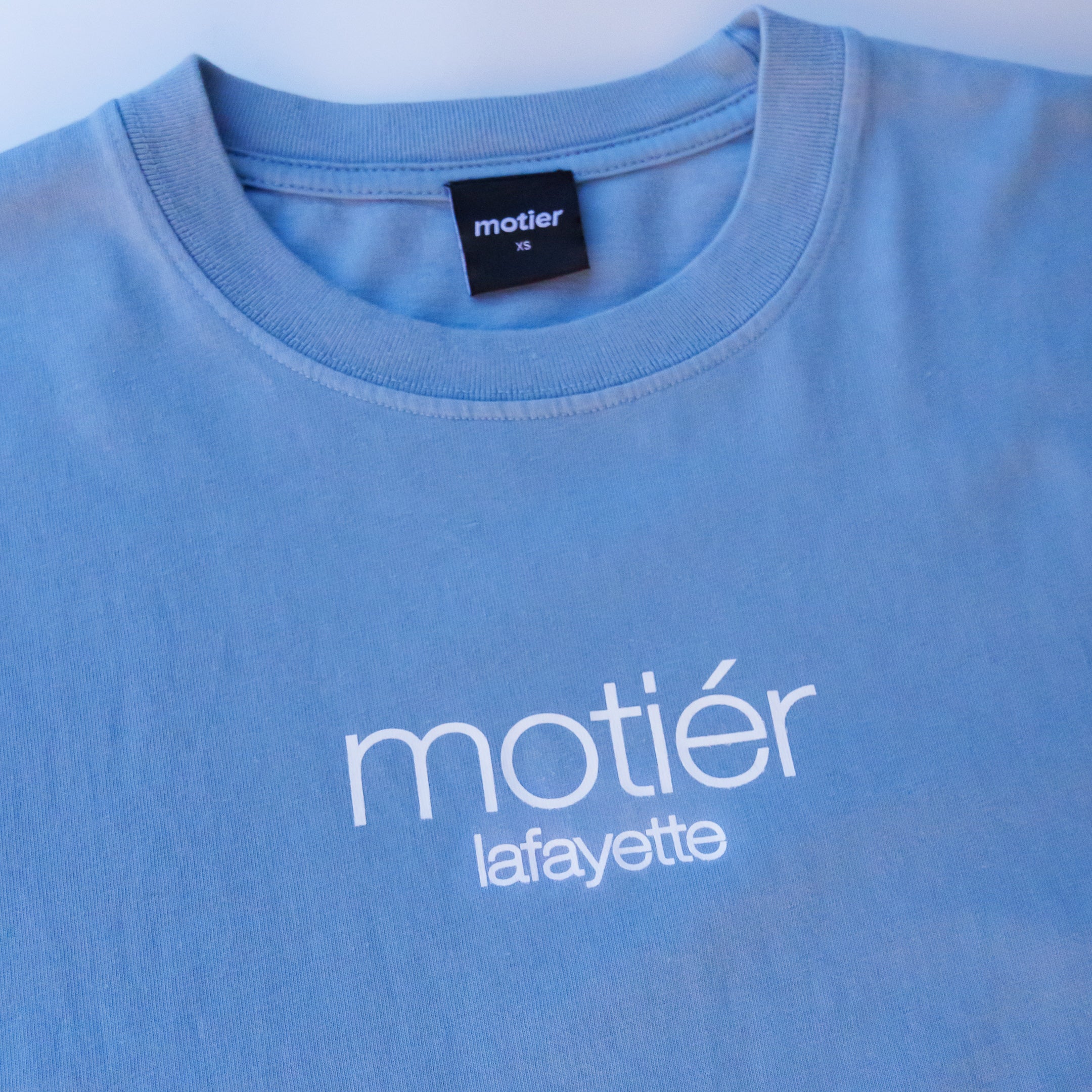 The Classic Logo Luxe Tee (Faded Denim)