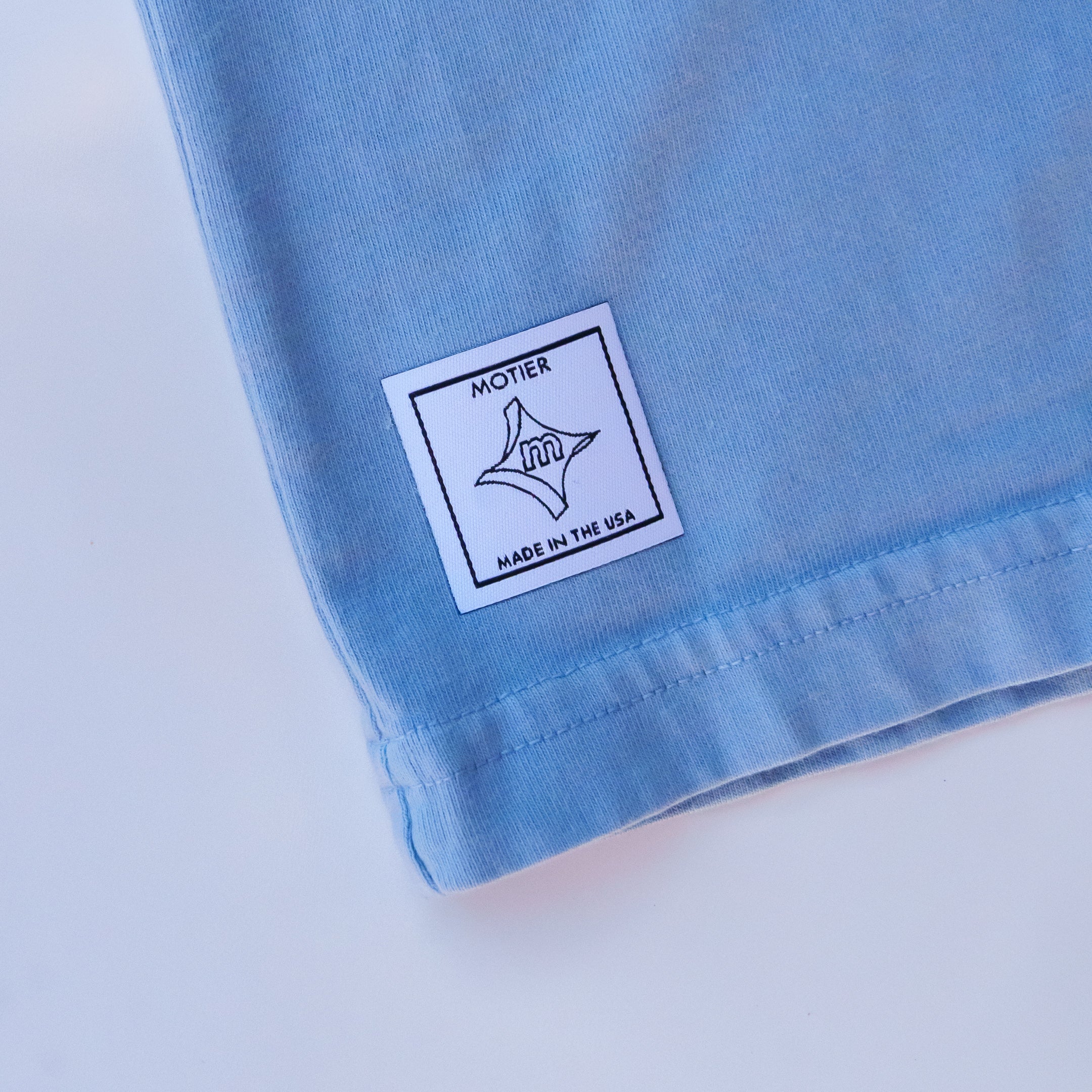 The Classic Logo Luxe Tee (Faded Denim)
