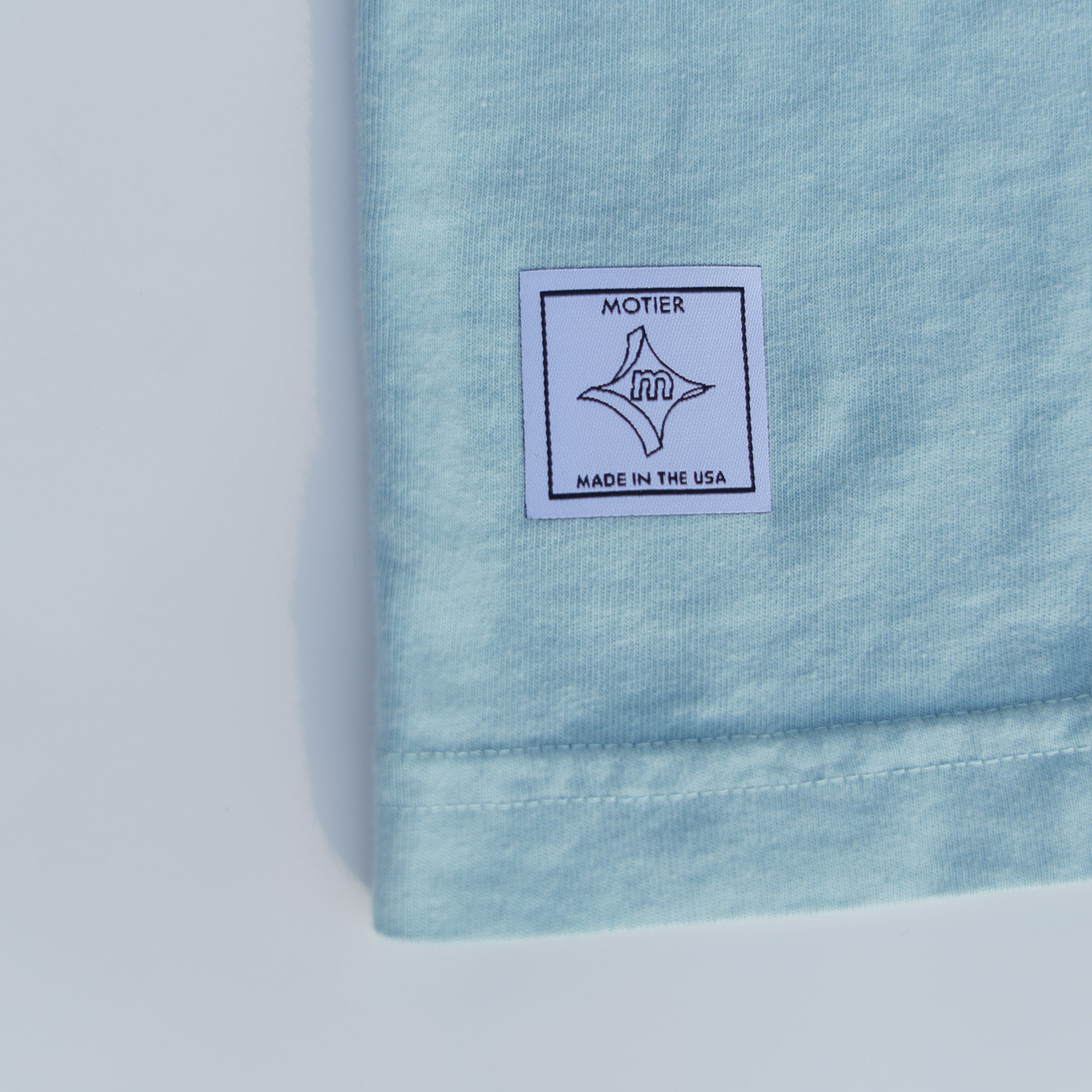 The Spaced Logo Embroidery Luxe Tee (Sterling Blue)