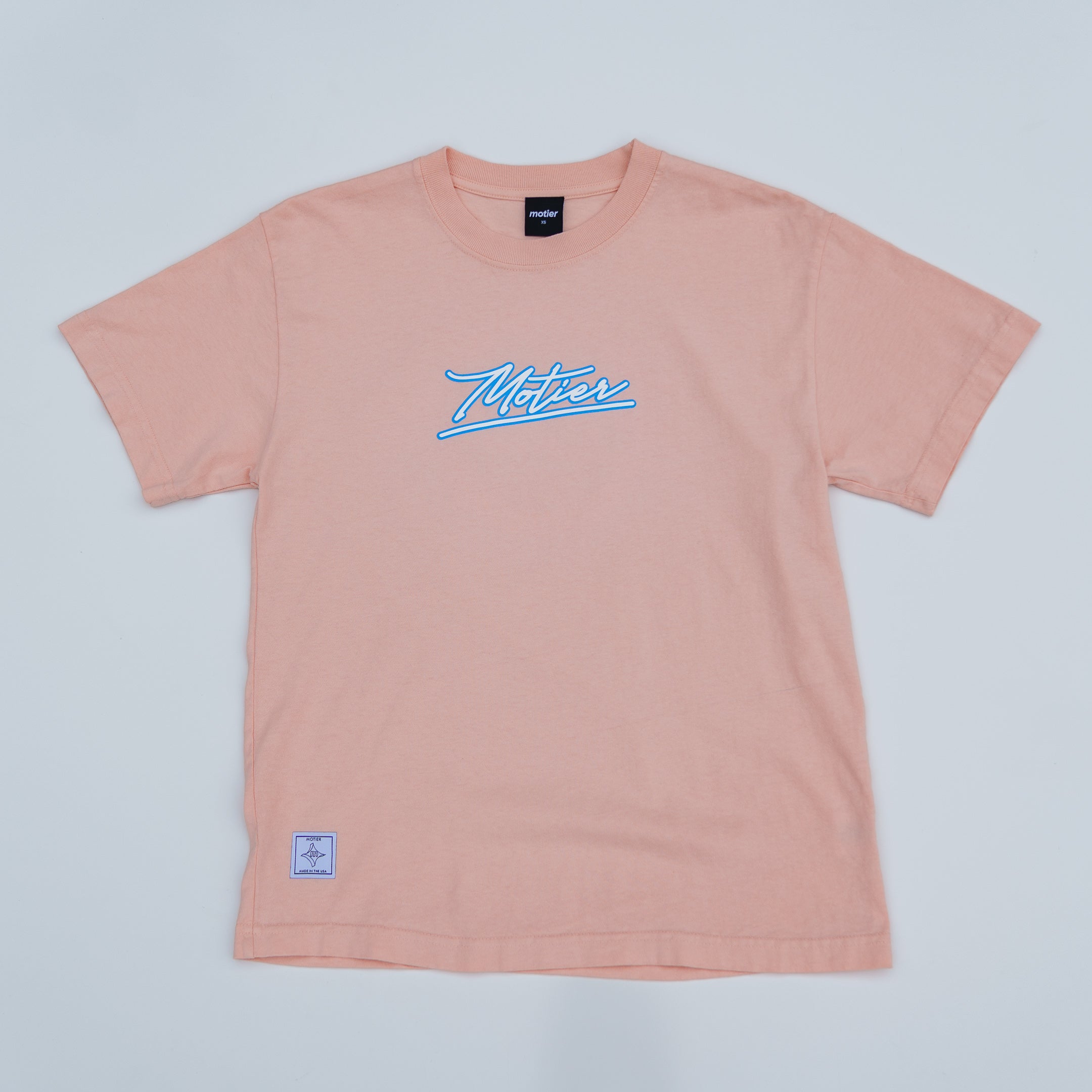 The Motier Vice Checkered Luxe Tee (Peach Whip)