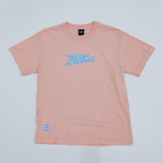 The Motier Vice Checkered Luxe Tee (Peach Whip)