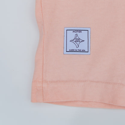 The Motier Vice Checkered Luxe Tee (Peach Whip)