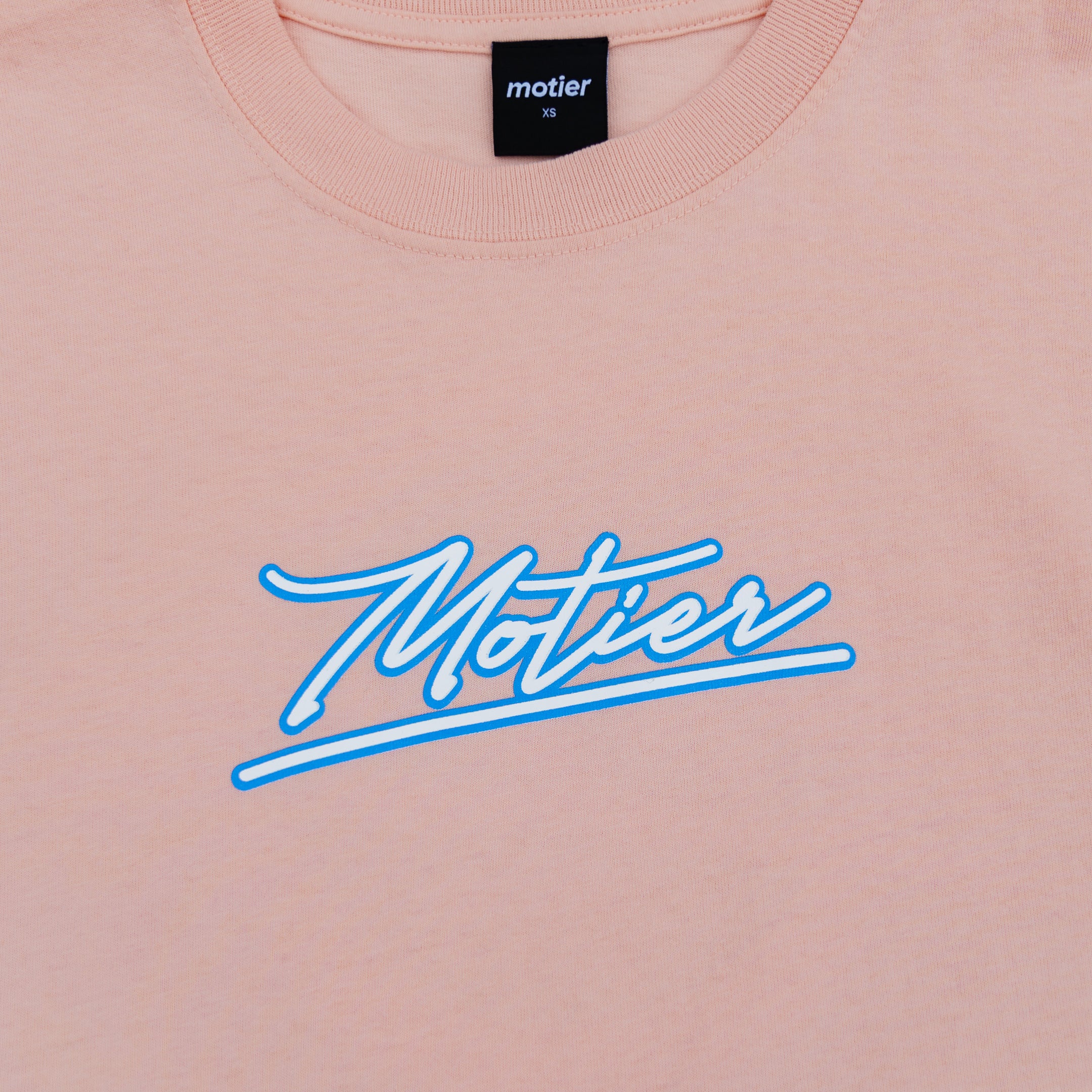 The Motier Vice Checkered Luxe Tee (Peach Whip)