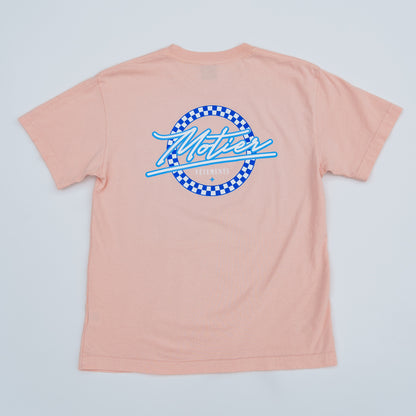 The Motier Vice Checkered Luxe Tee (Peach Whip)