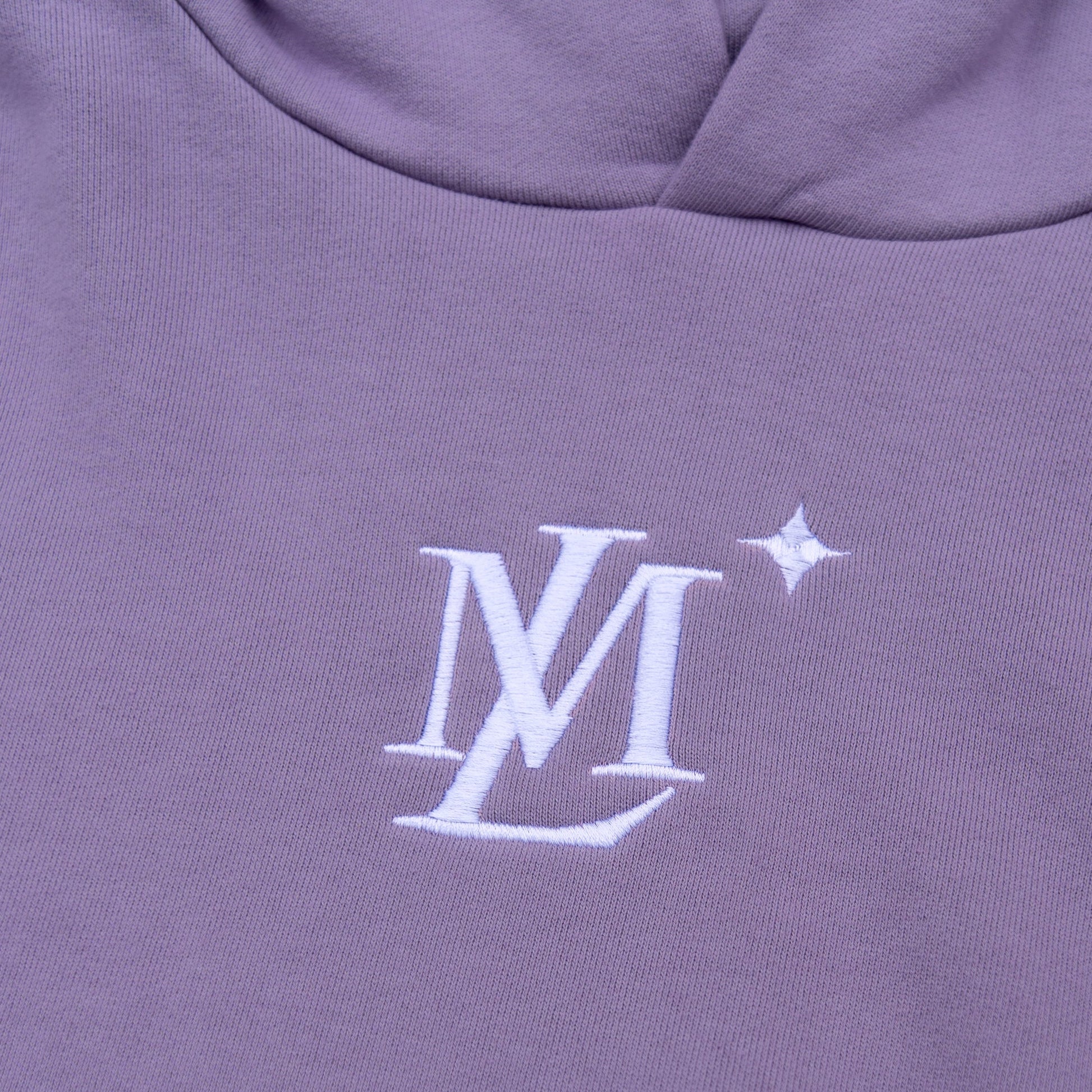 The Insignia Embroidery Luxe Hoodie (Lavender Grey) - Motier Lafayette 