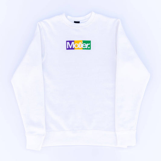 The Motier Krewe Box Crewneck (White) - Motier Lafayette 