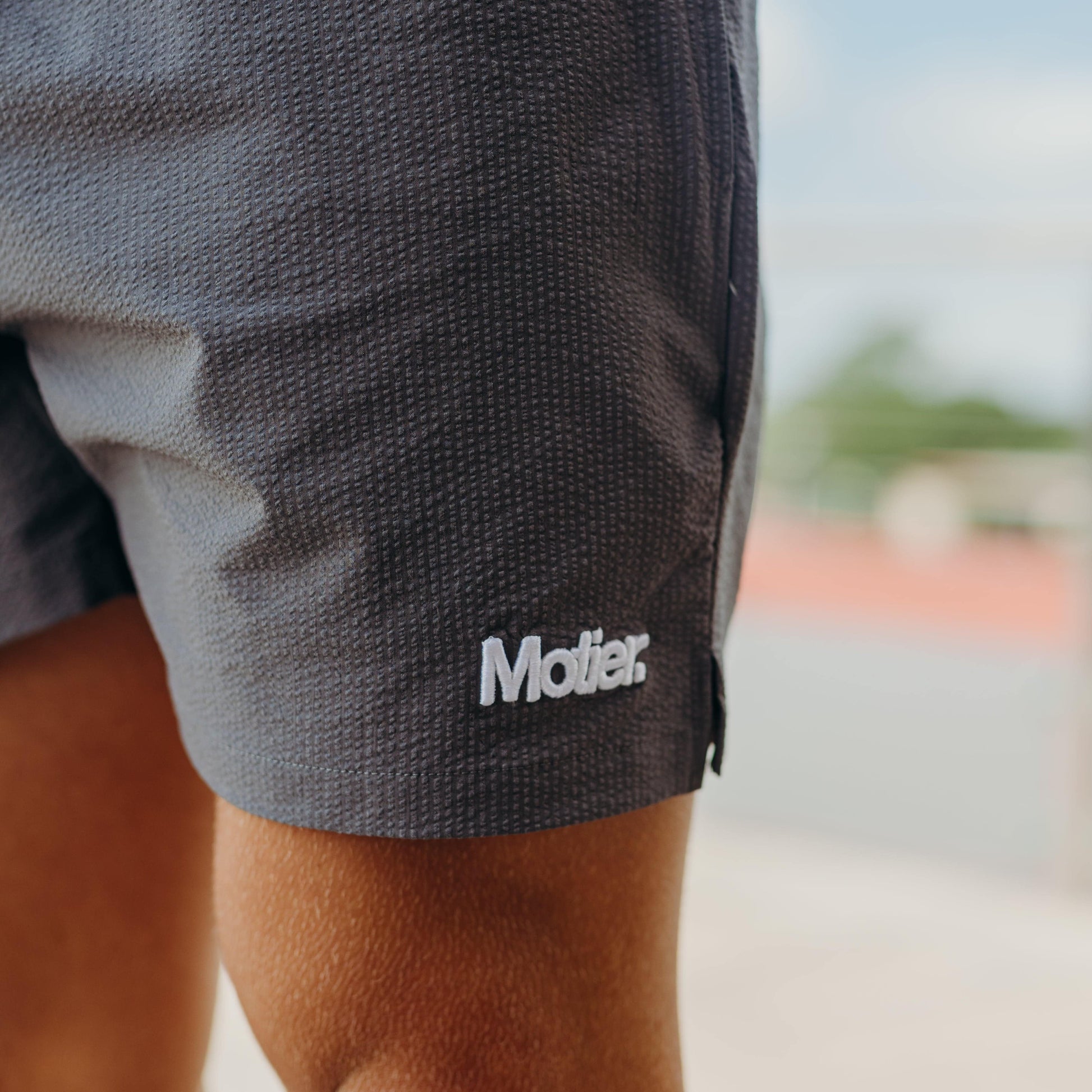 The Winston Seersucker Shorts (Graphite) - Motier Lafayette 