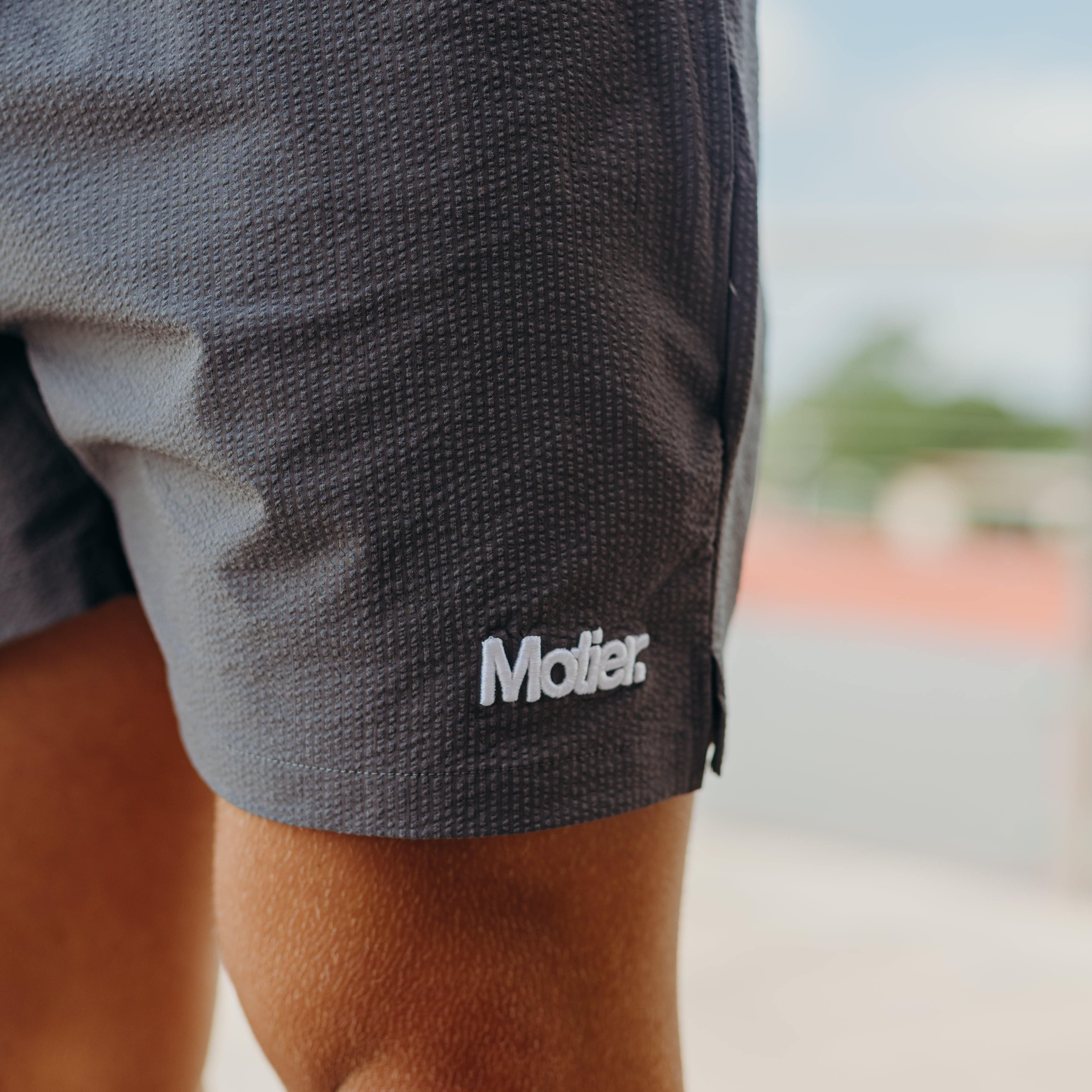 The Winston Seersucker Shorts (Graphite) - Motier Lafayette 
