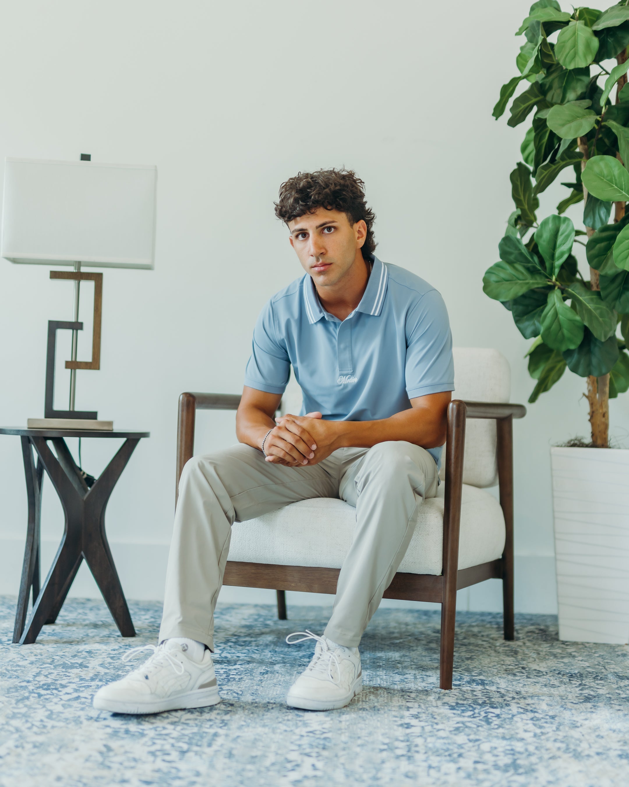 The Motier Pique Polo (Cobalt Ash)