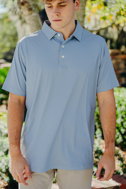 The Motier Dotted Tour Golf Polo (Lt. Blue)