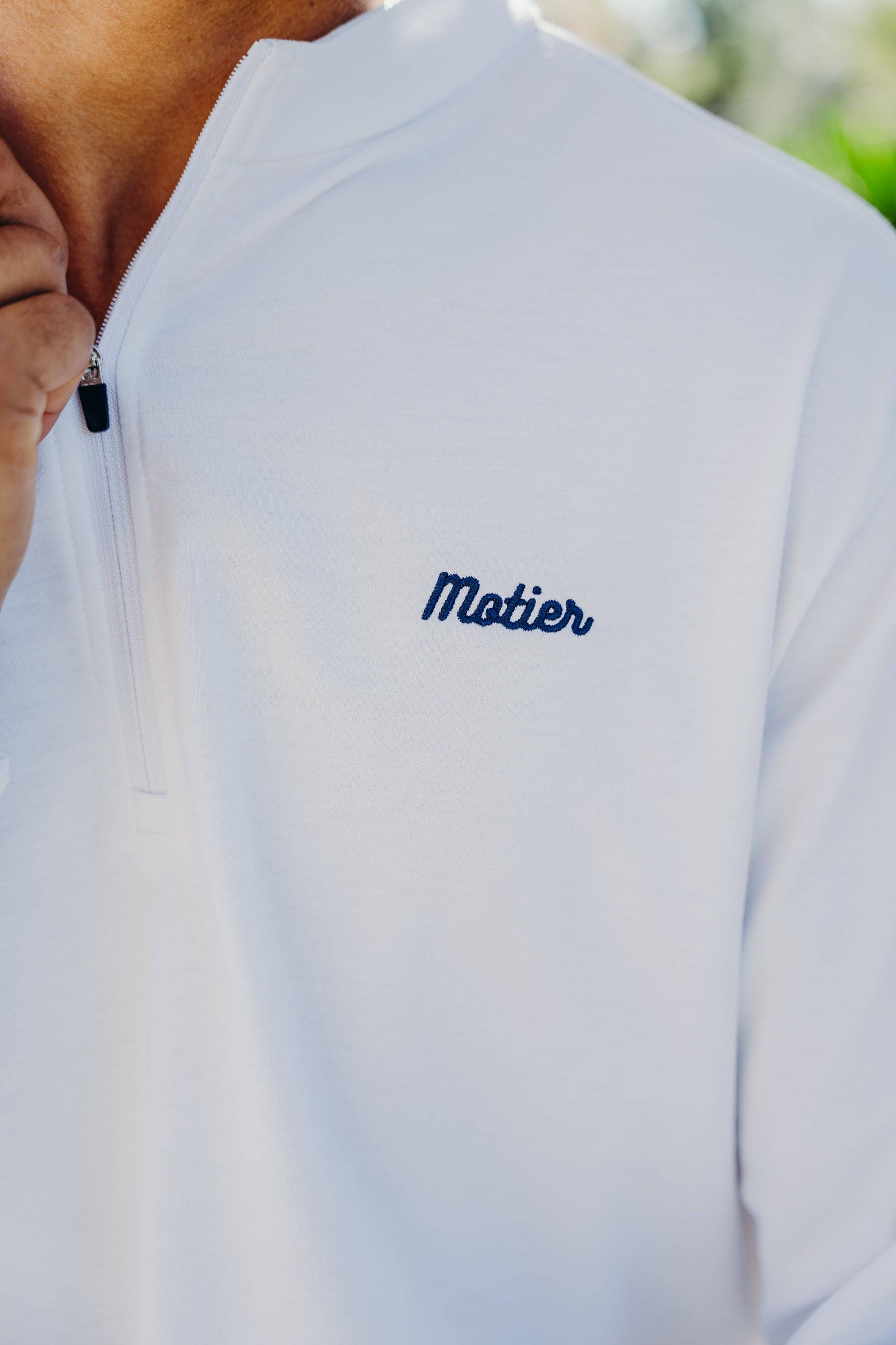 The Lionel Quarter Zip (White) - Motier Lafayette 
