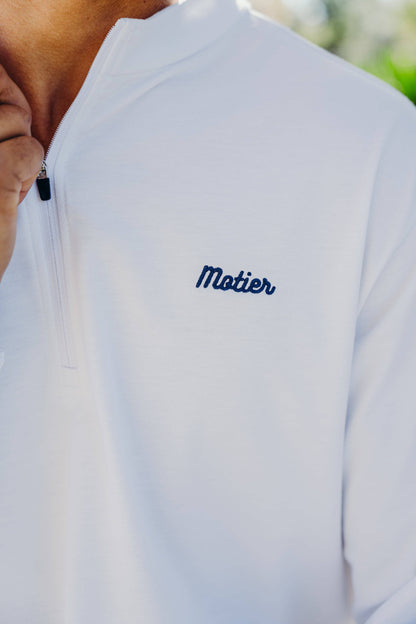 The Lionel Quarter Zip (White) - Motier Lafayette 