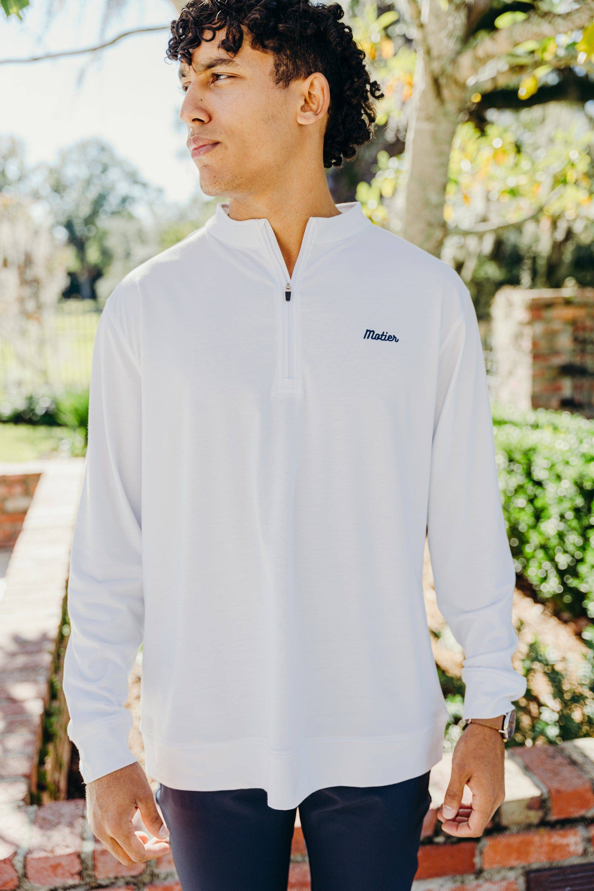 The Lionel Quarter Zip (White) - Motier Lafayette 