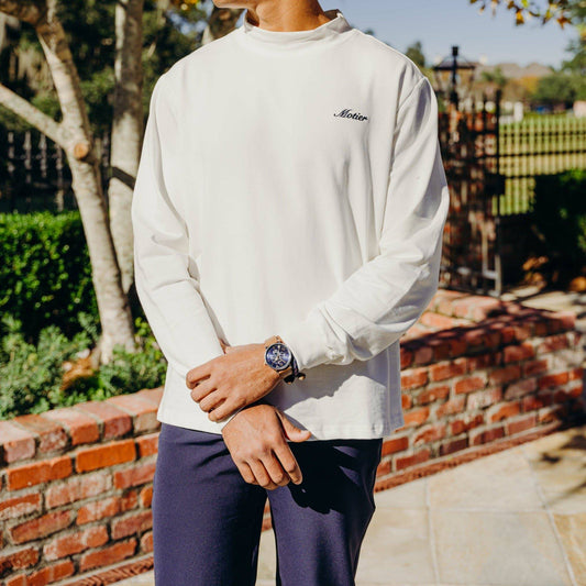 The Louis Mock Neck (White) - Motier Lafayette 