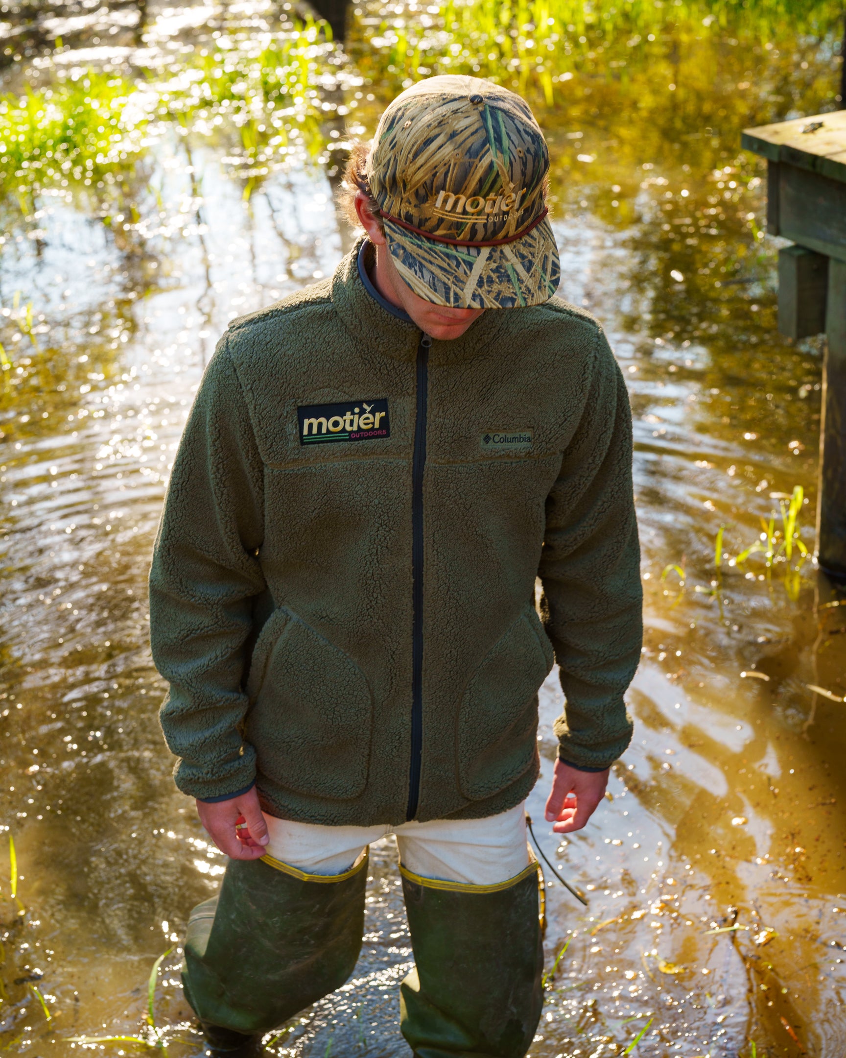 The Motier Outdoors Sherpa Full-Zip Fleece Jacket (Moss Green)