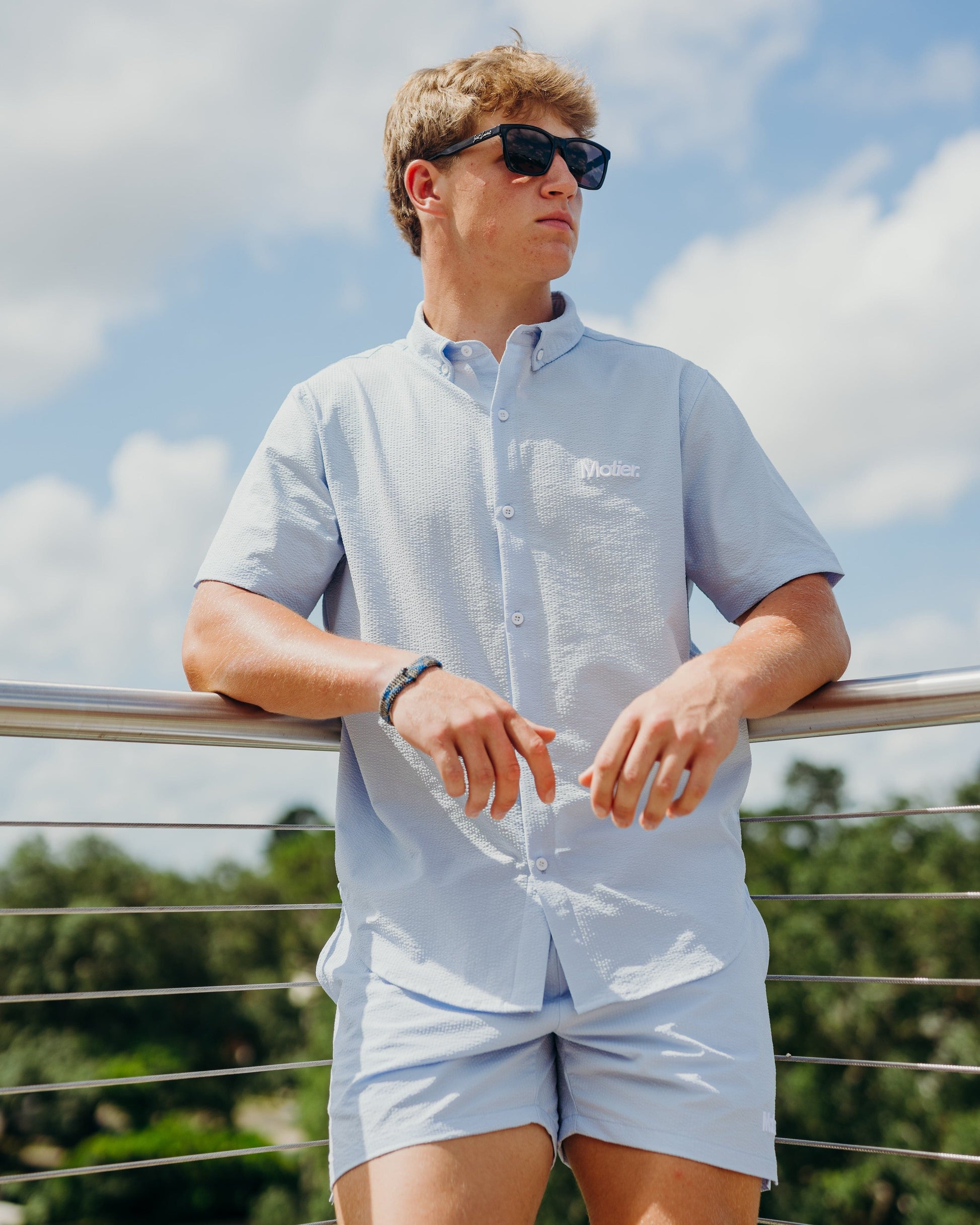 The Winston Seersucker Shorts (Baby Blue) - Motier Lafayette 