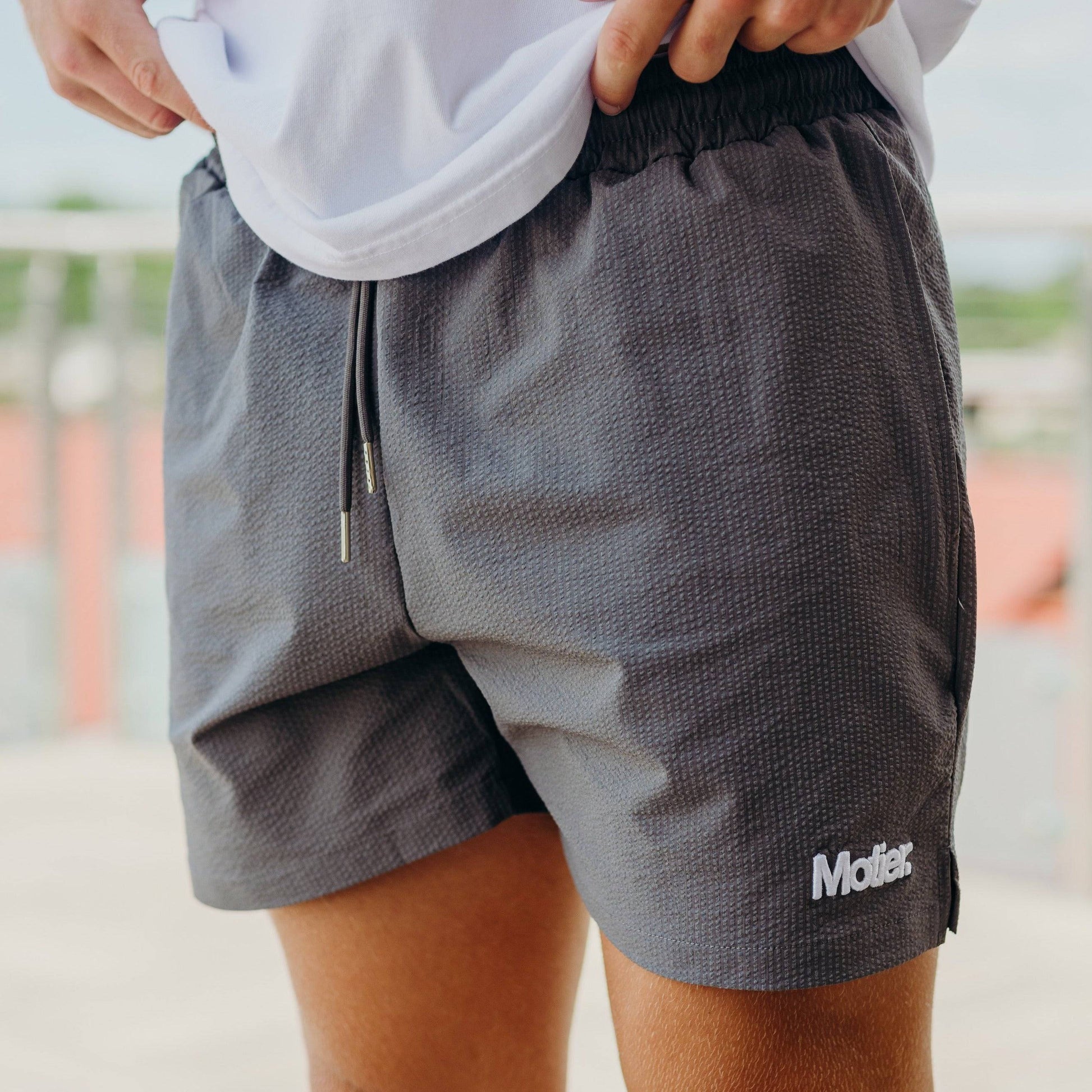 The Winston Seersucker Shorts (Graphite) - Motier Lafayette 