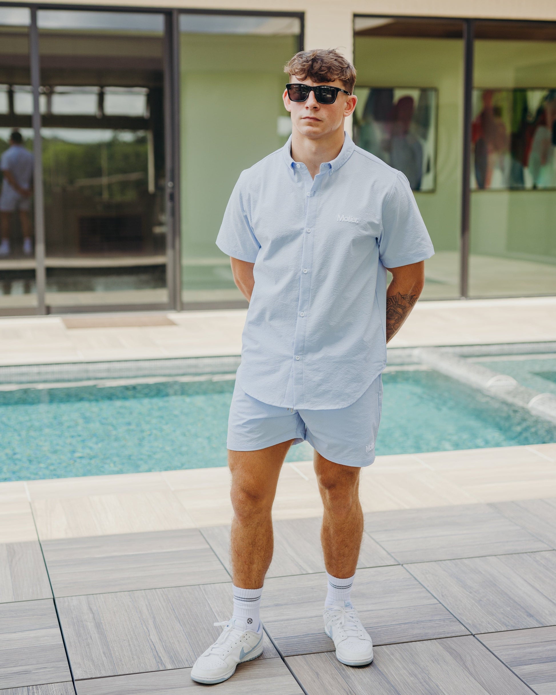 The Winston Seersucker Button Down (Baby Blue) - Motier Lafayette 