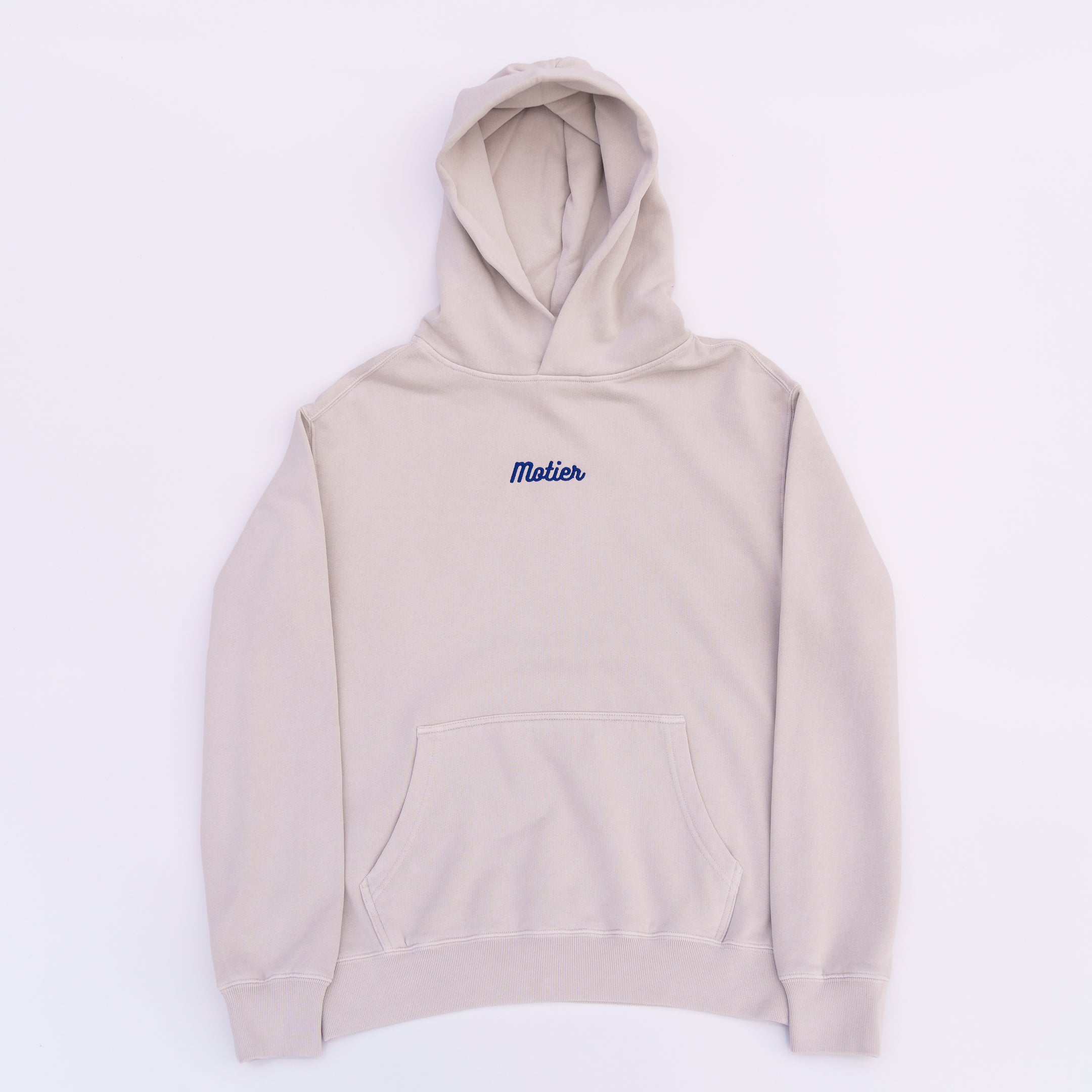 Pin Script Embroidered Luxe Hoodie (White Sand)
