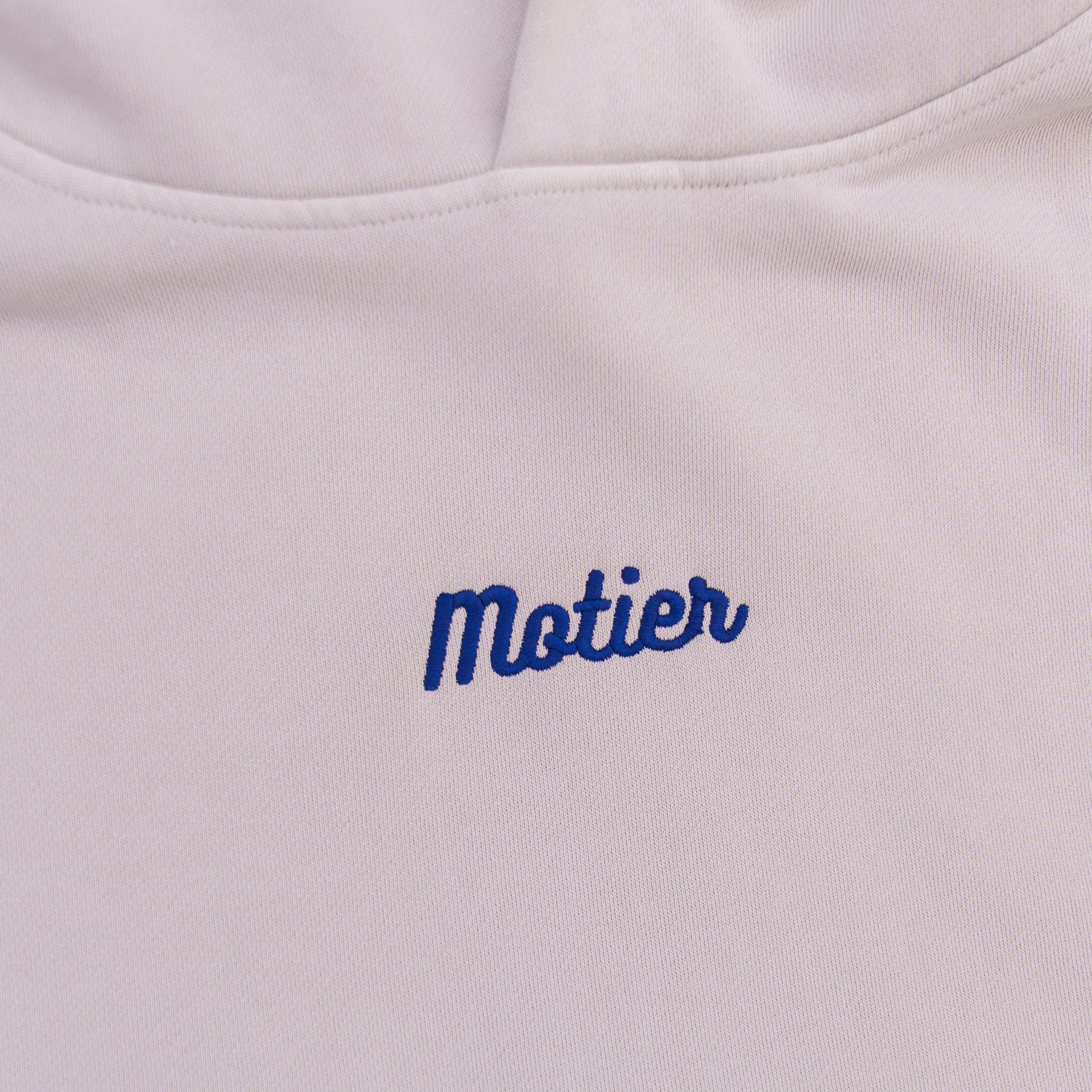 Pin Script Embroidered Luxe Hoodie (White Sand)