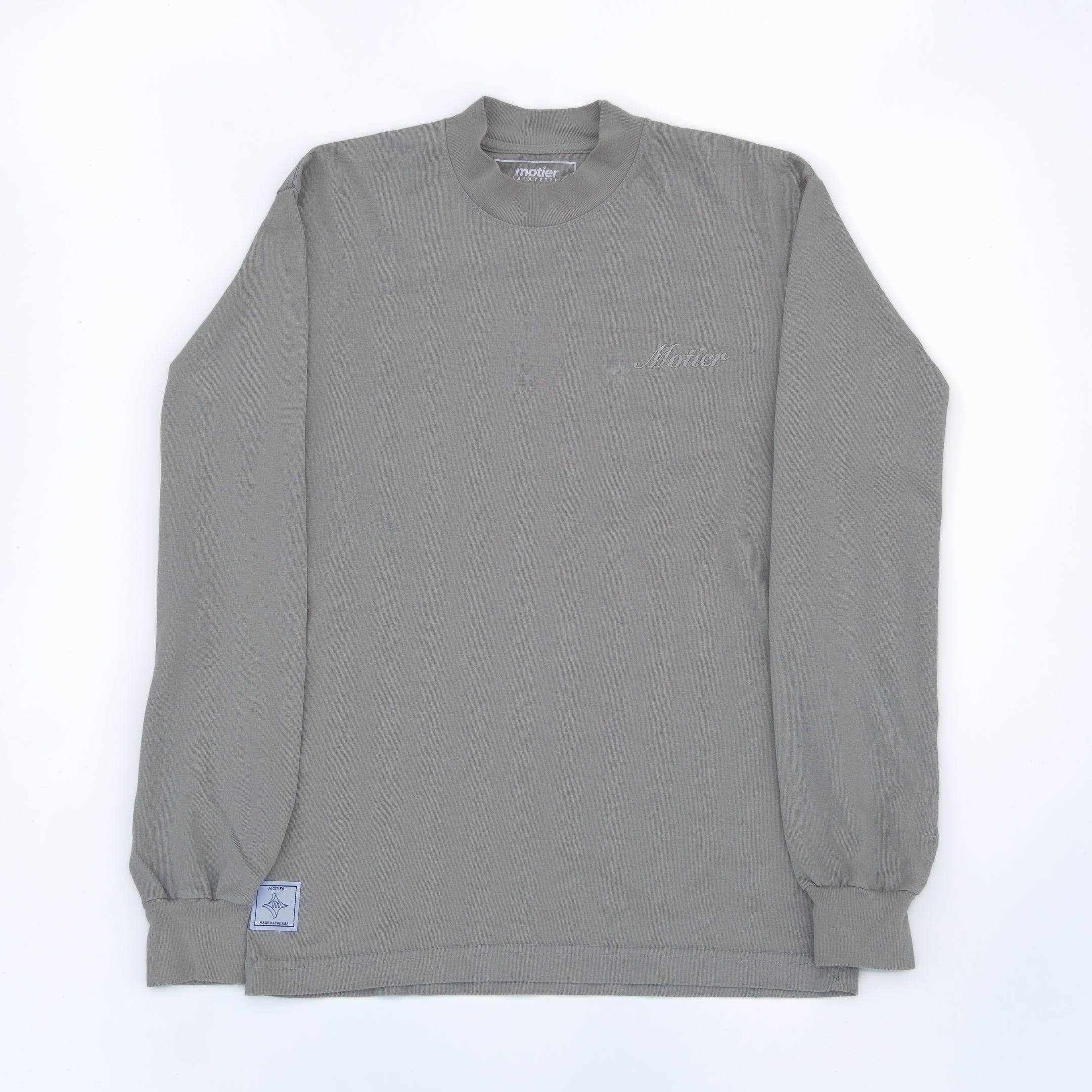 The Script Mock-Neck L/S Luxe Tee (Moon Mist)