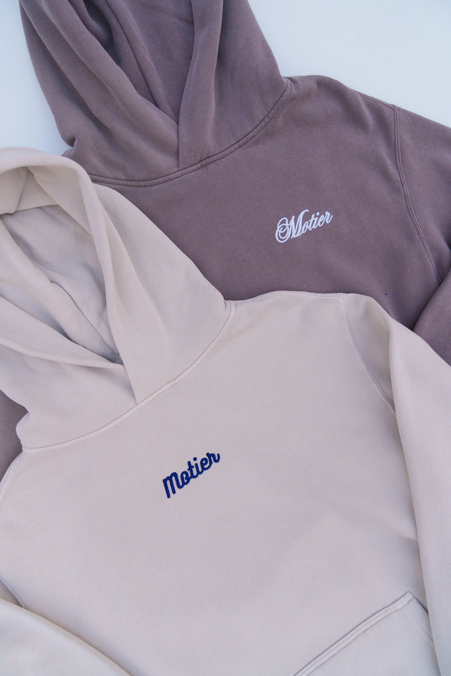 Grand Script Embroidered Luxe Hoodie (Faded Grey)