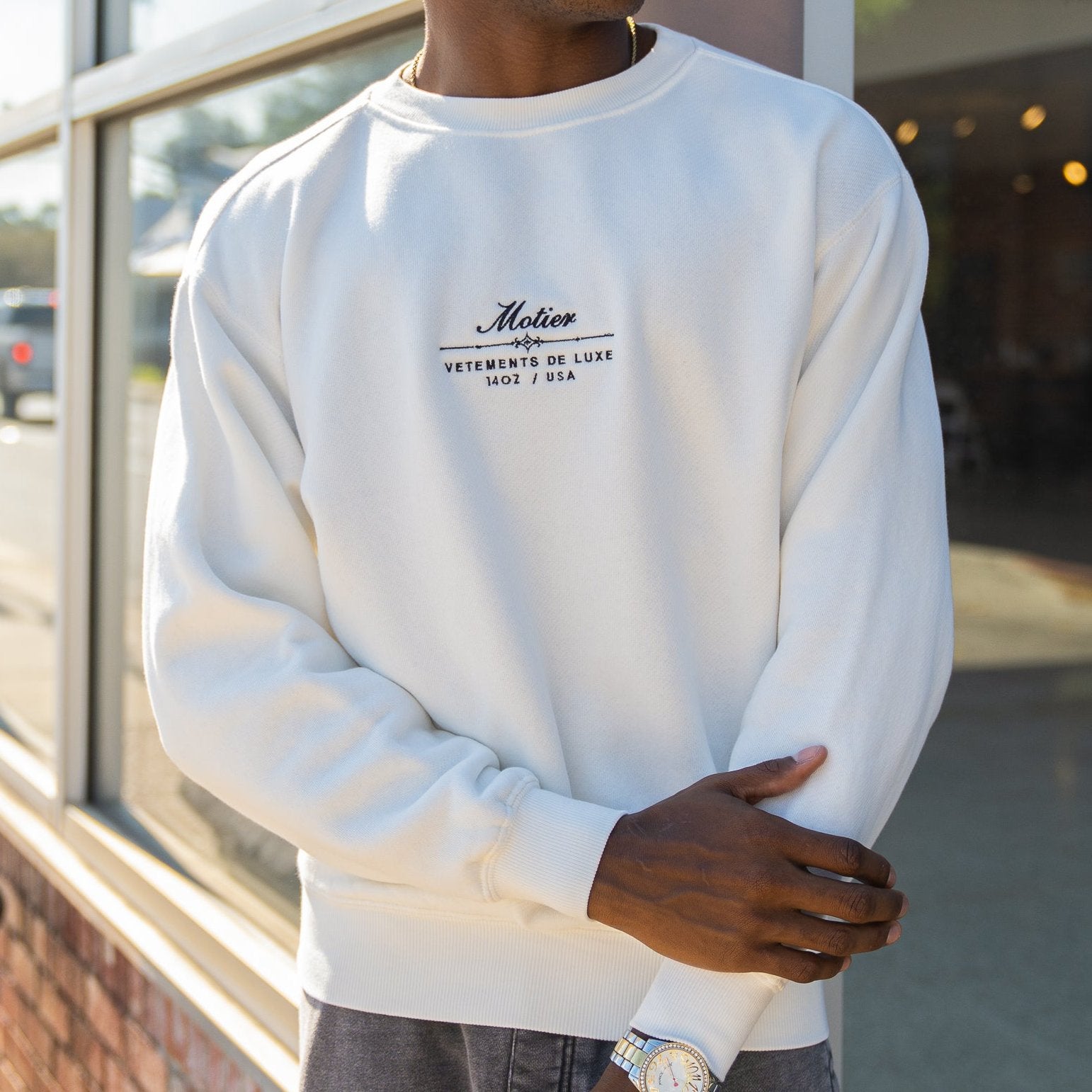 The Ellington Vintage Luxe Sweater (Blanc) - Motier Lafayette 