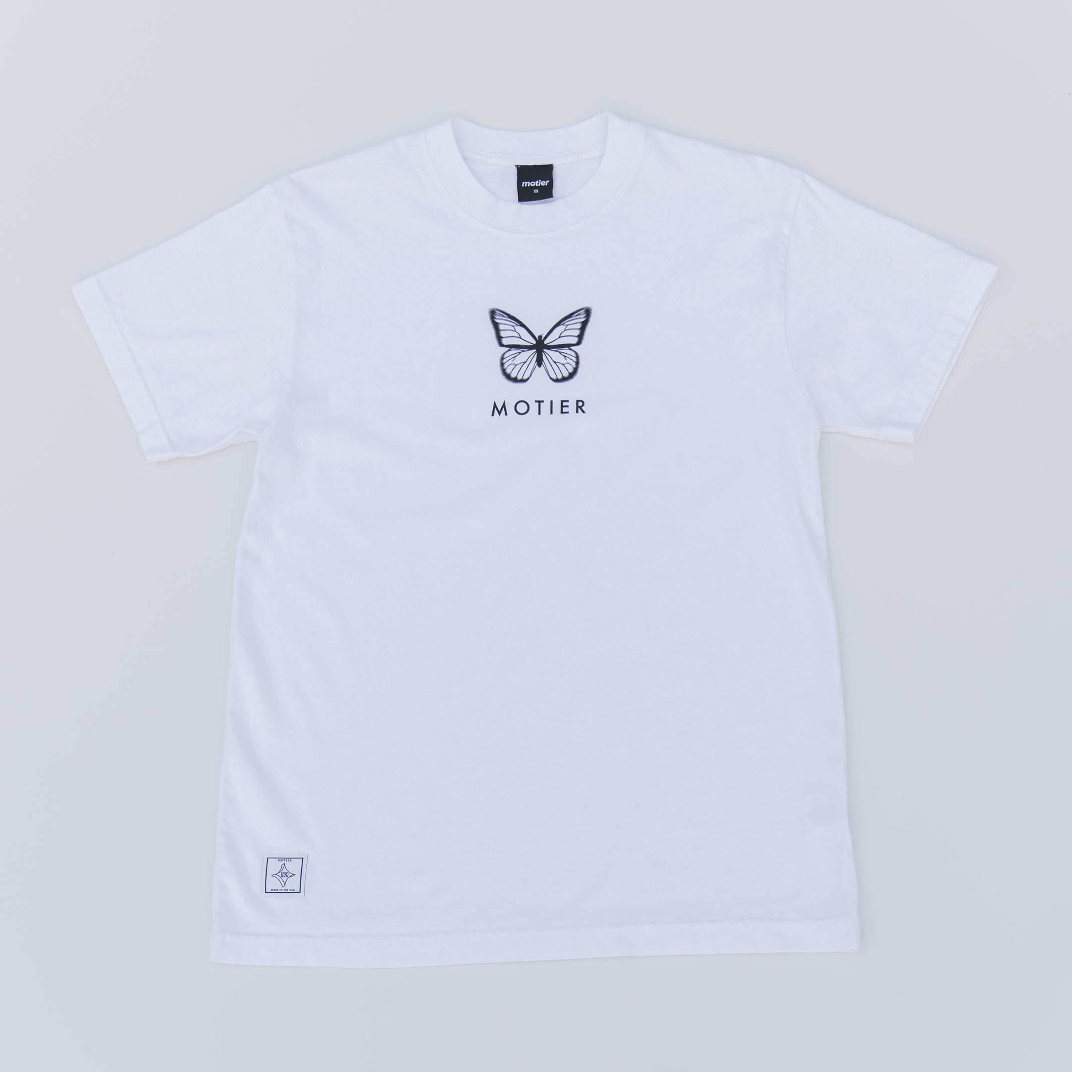 The Blur Butterfly Luxe Tee (White) - Motier Lafayette 