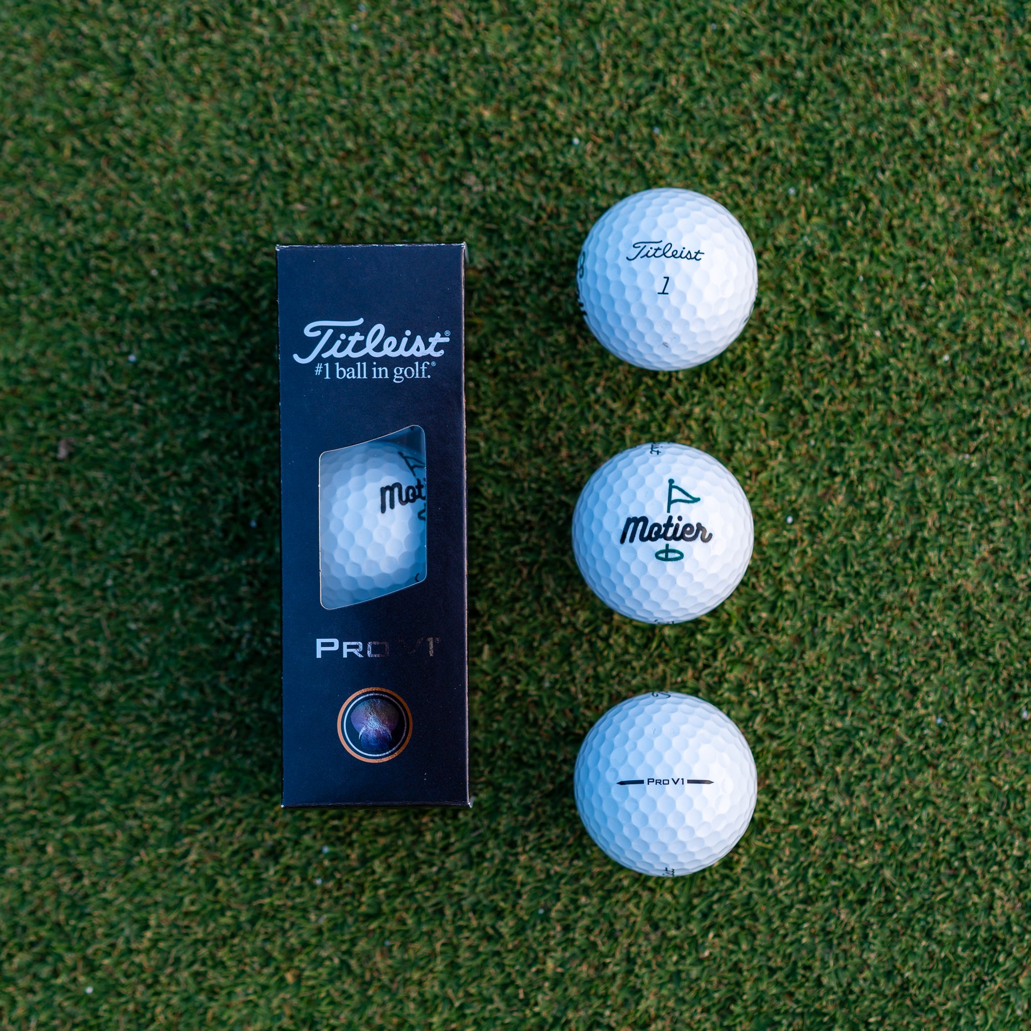 Motier Pin Script Pro V1 Golf Balls (Sleeve)