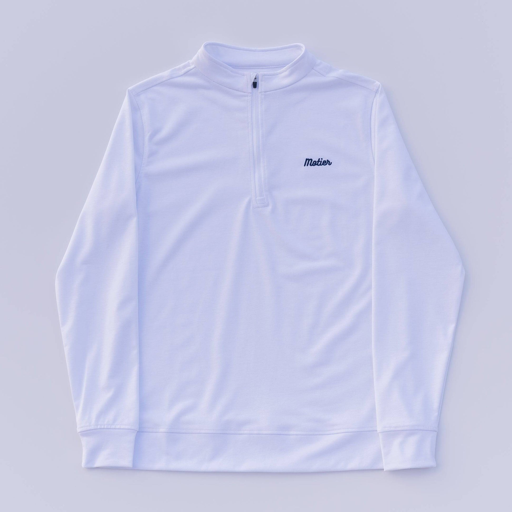 The Lionel Quarter Zip (White) - Motier Lafayette 