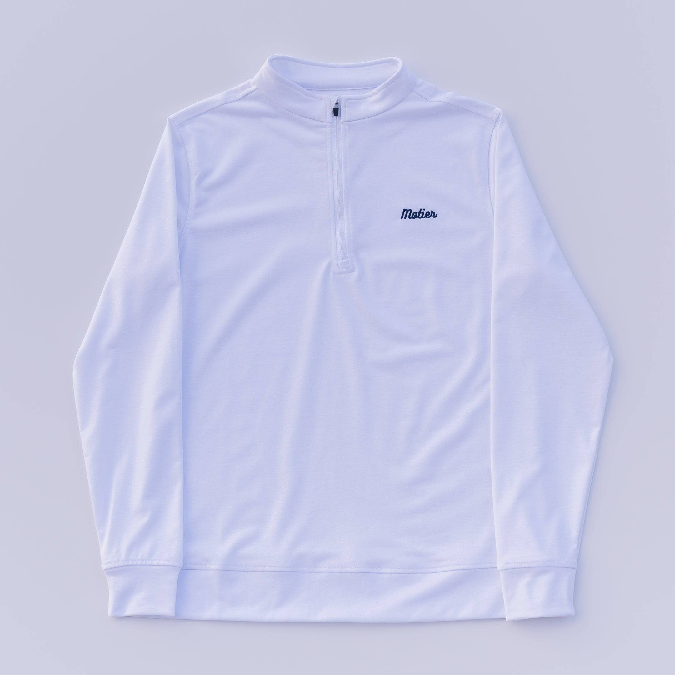 The Lionel Quarter Zip (White) - Motier Lafayette 