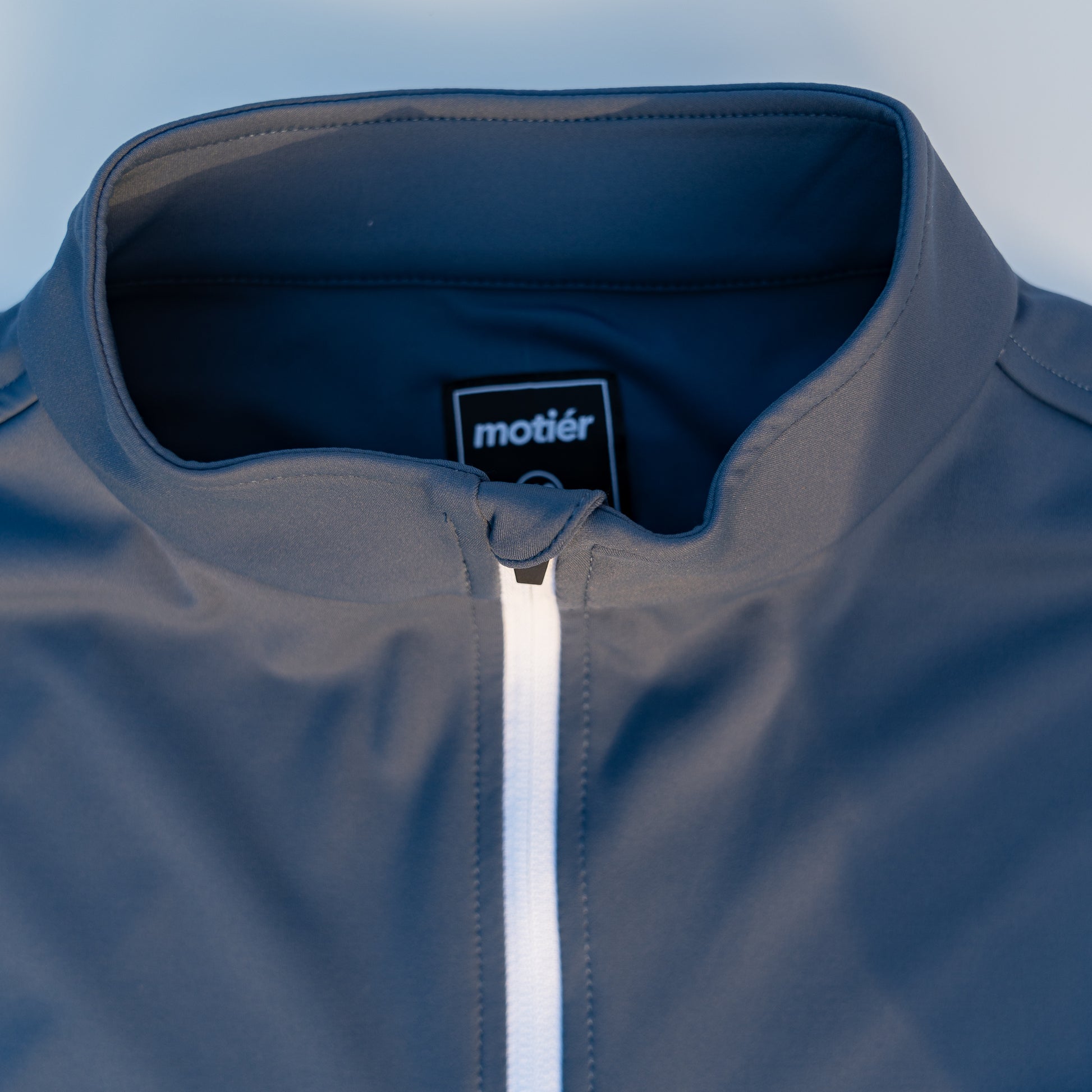 The Riviera Quarter Zip (Light Navy) - Motier Lafayette 