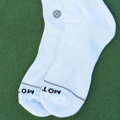 Quarter Striped Socks (White/Grey)