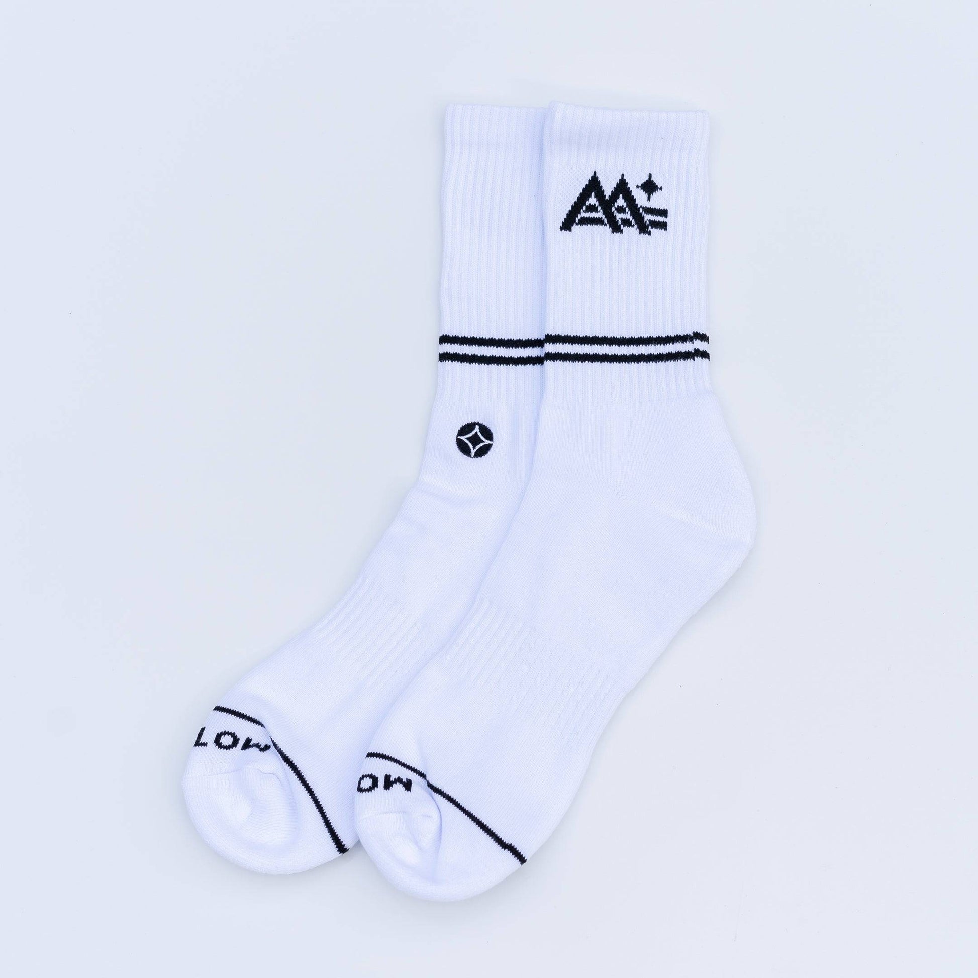 M-Stripe-Star Crew Socks (White) - Motier Lafayette 