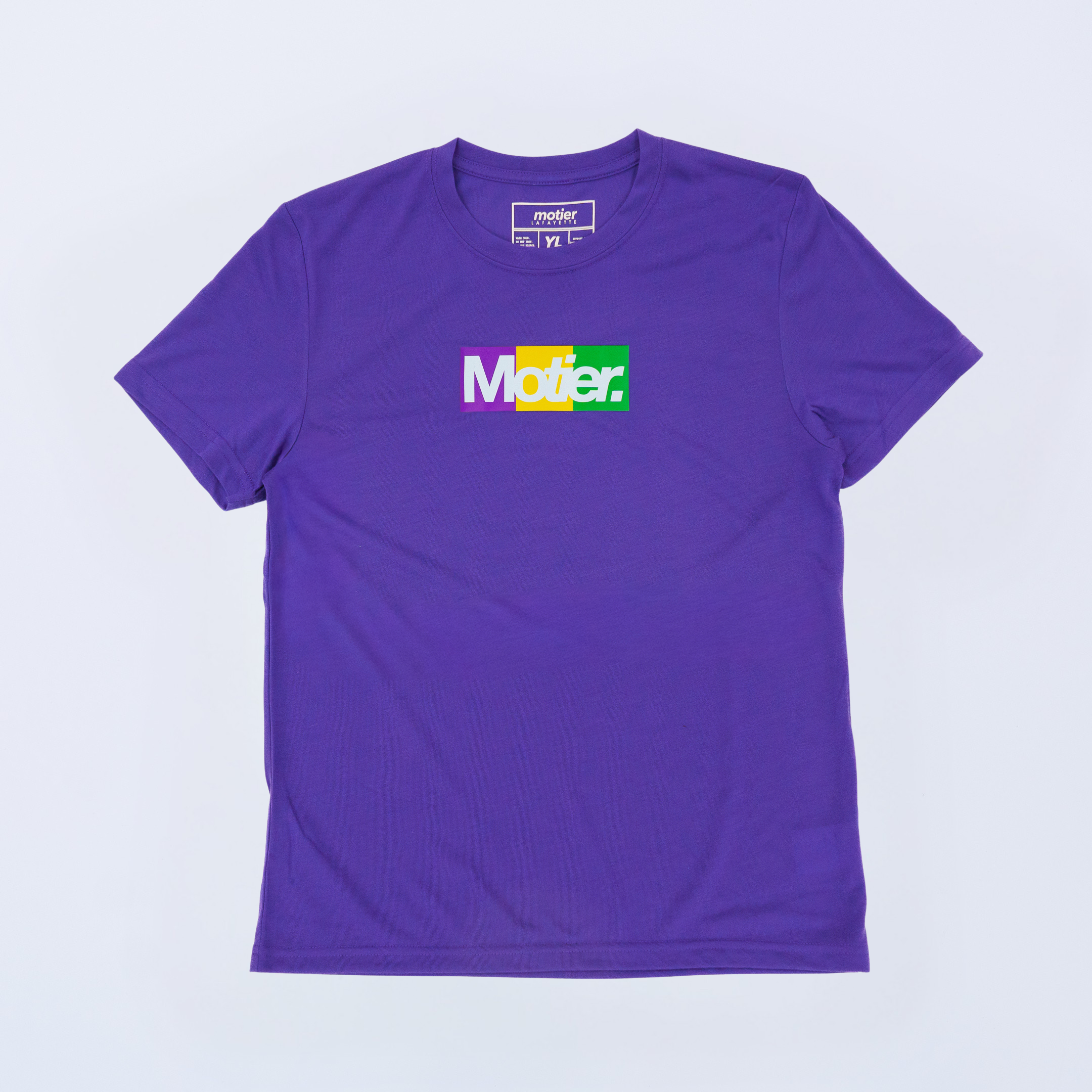 The Youth Krewe De Motier Box Logo Active Tee (Purple) - Motier Lafayette 