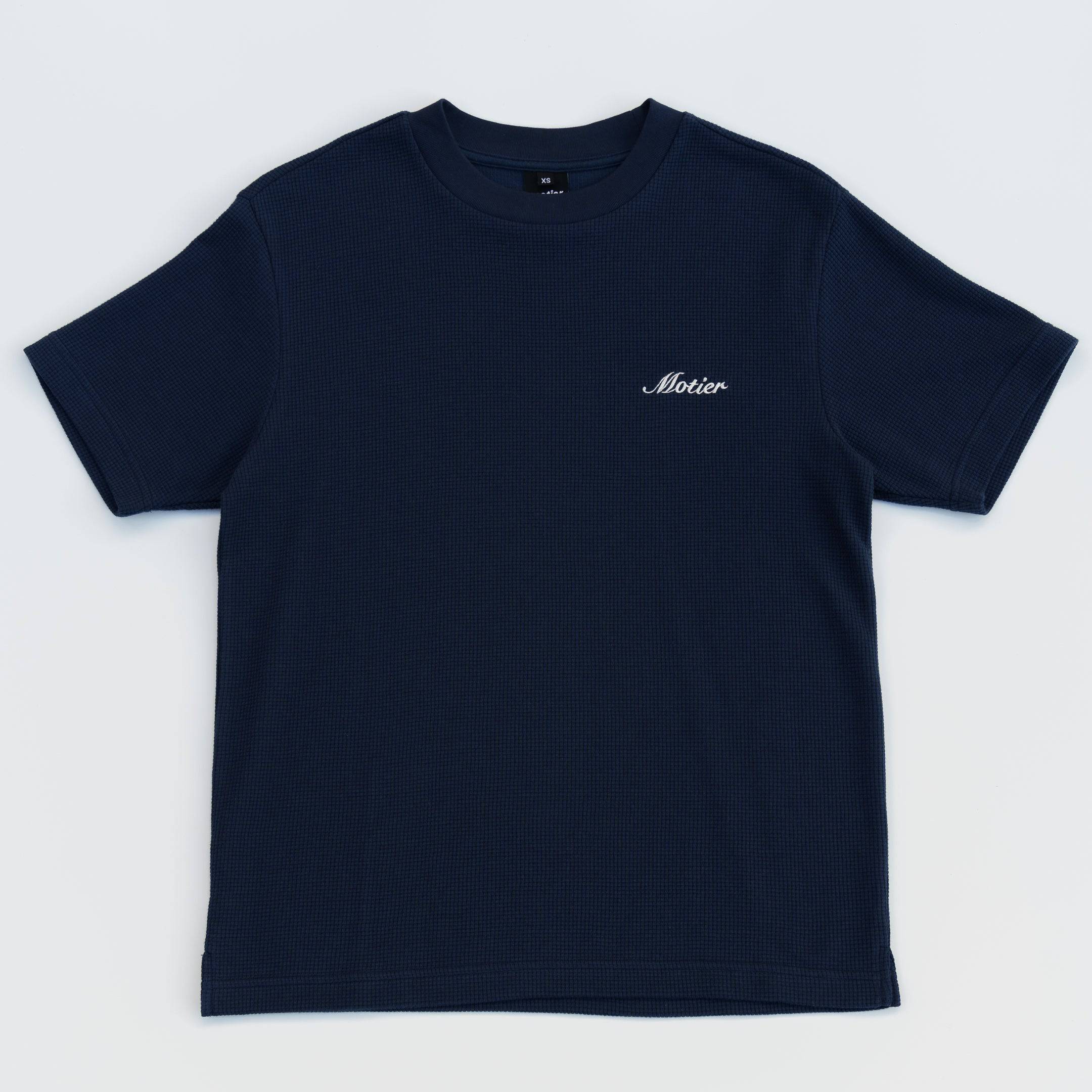 The Sterling Waffle Tee (Navy) - Motier Lafayette 