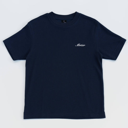 The Sterling Waffle Tee (Navy) - Motier Lafayette 
