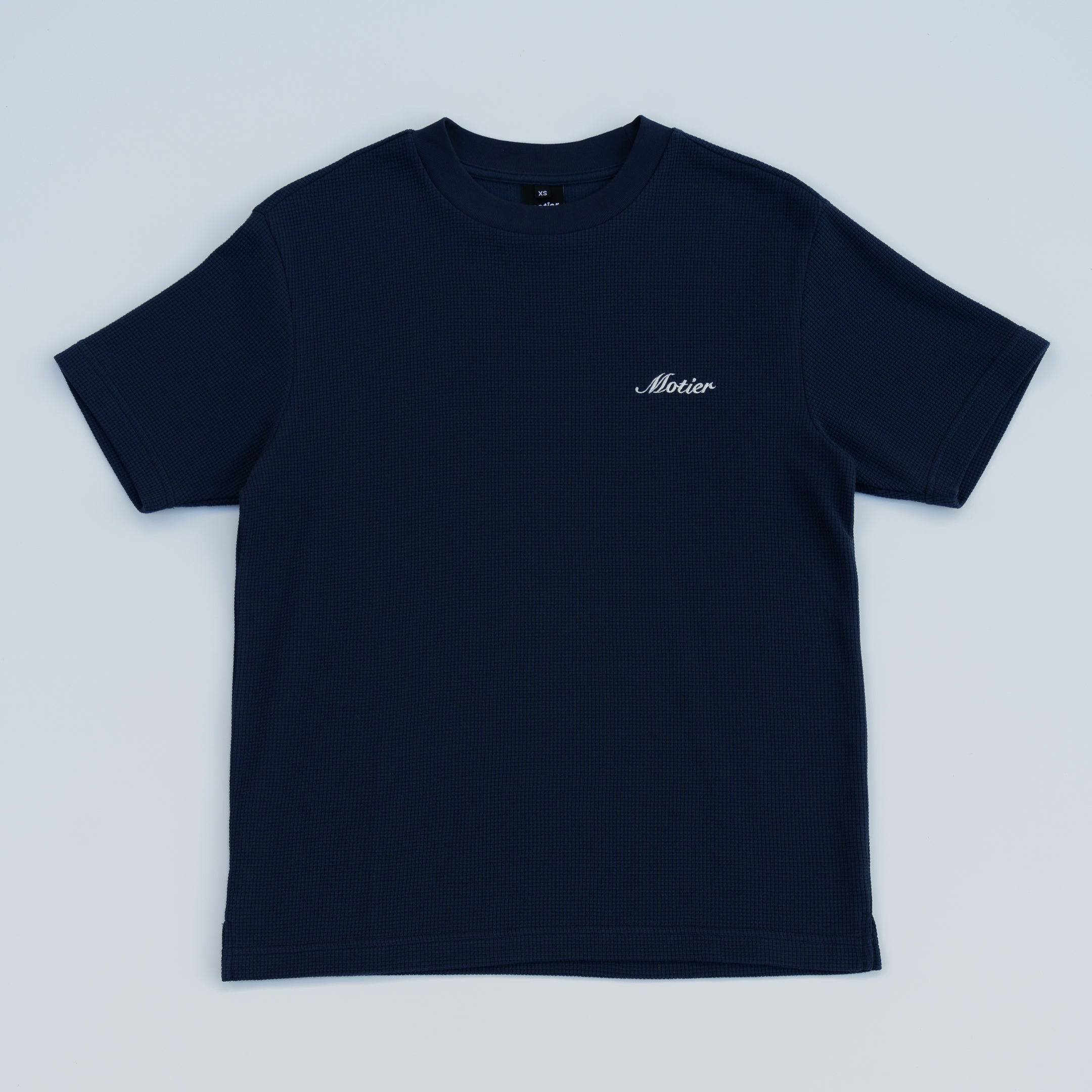 The Sterling Waffle Tee (Navy) - Motier Lafayette 