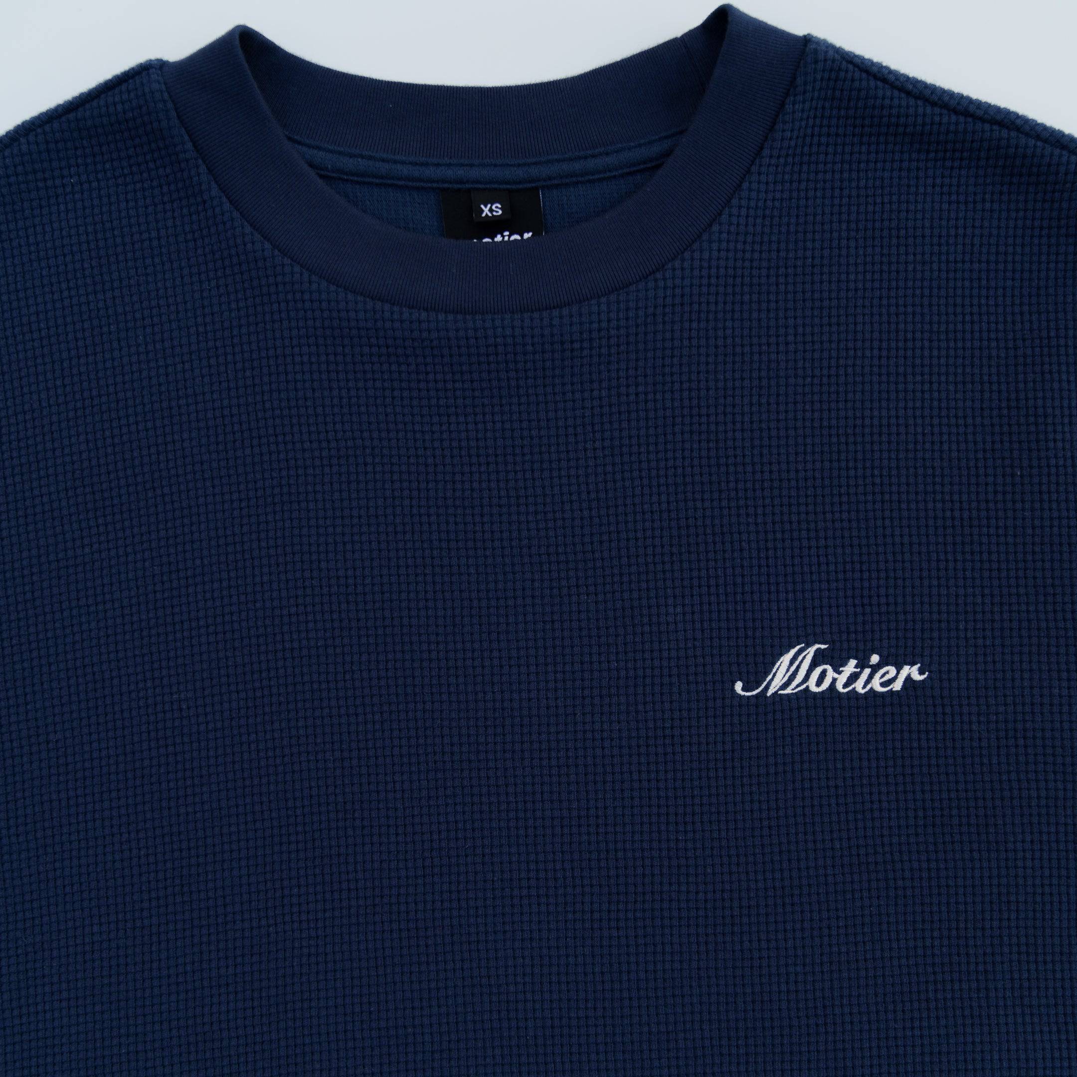 The Sterling Waffle Tee (Navy) - Motier Lafayette 