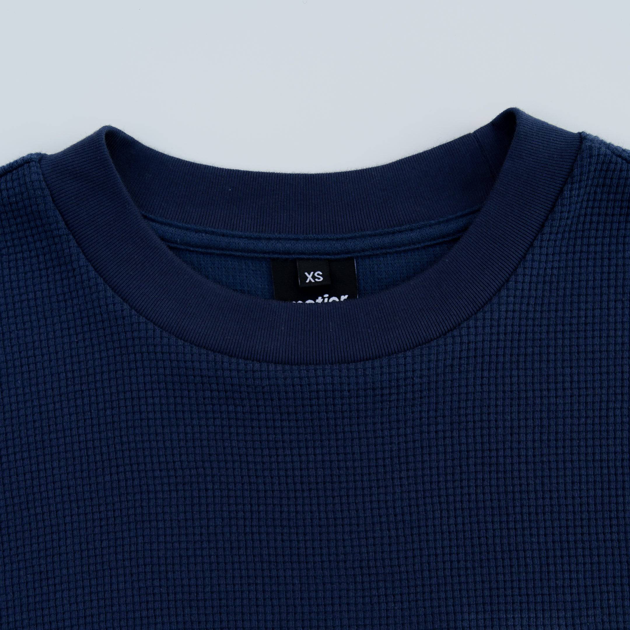 The Sterling Waffle Tee (Navy) - Motier Lafayette 